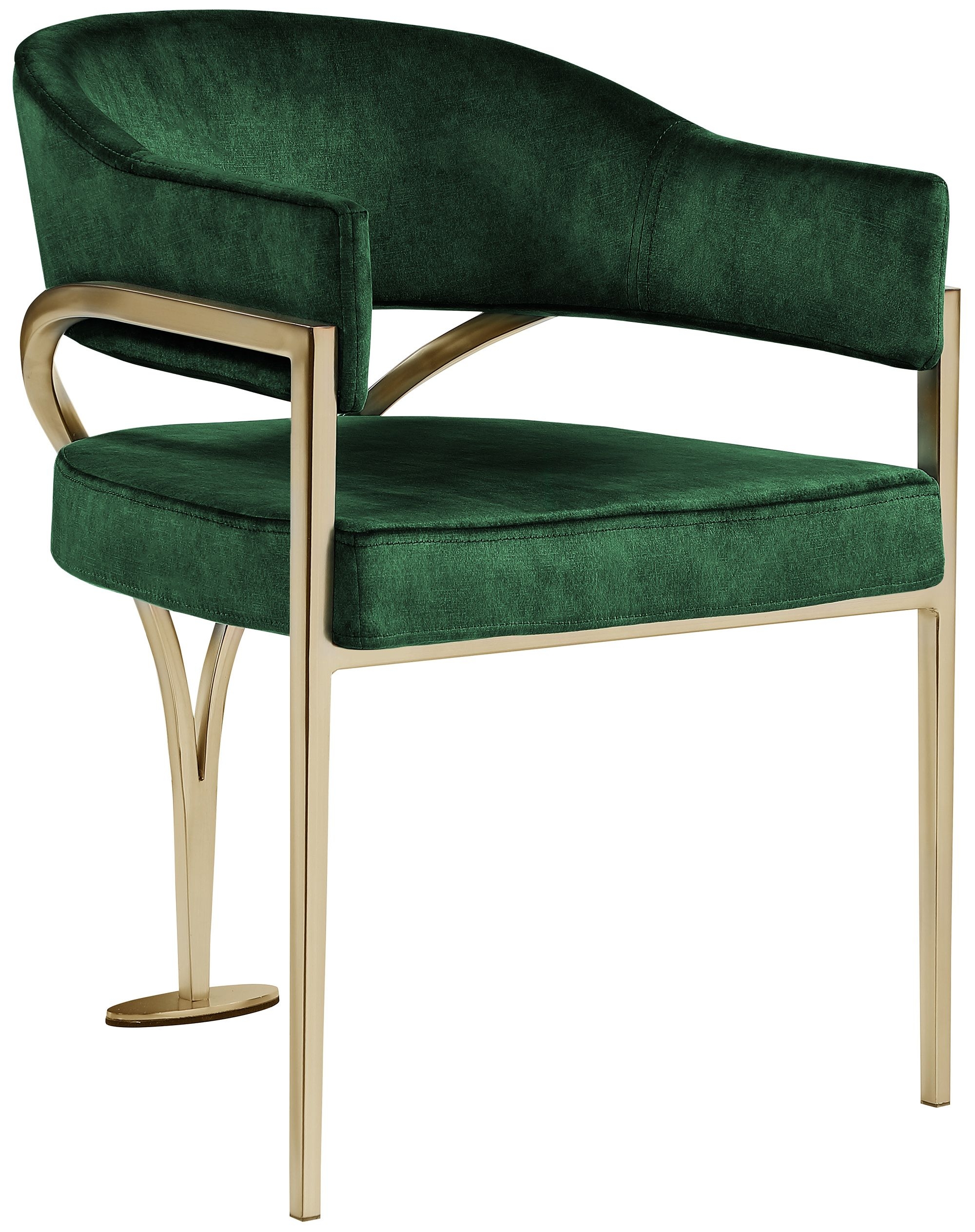 Madelyn Velvet Dining Chair with Brushed Brass Frame