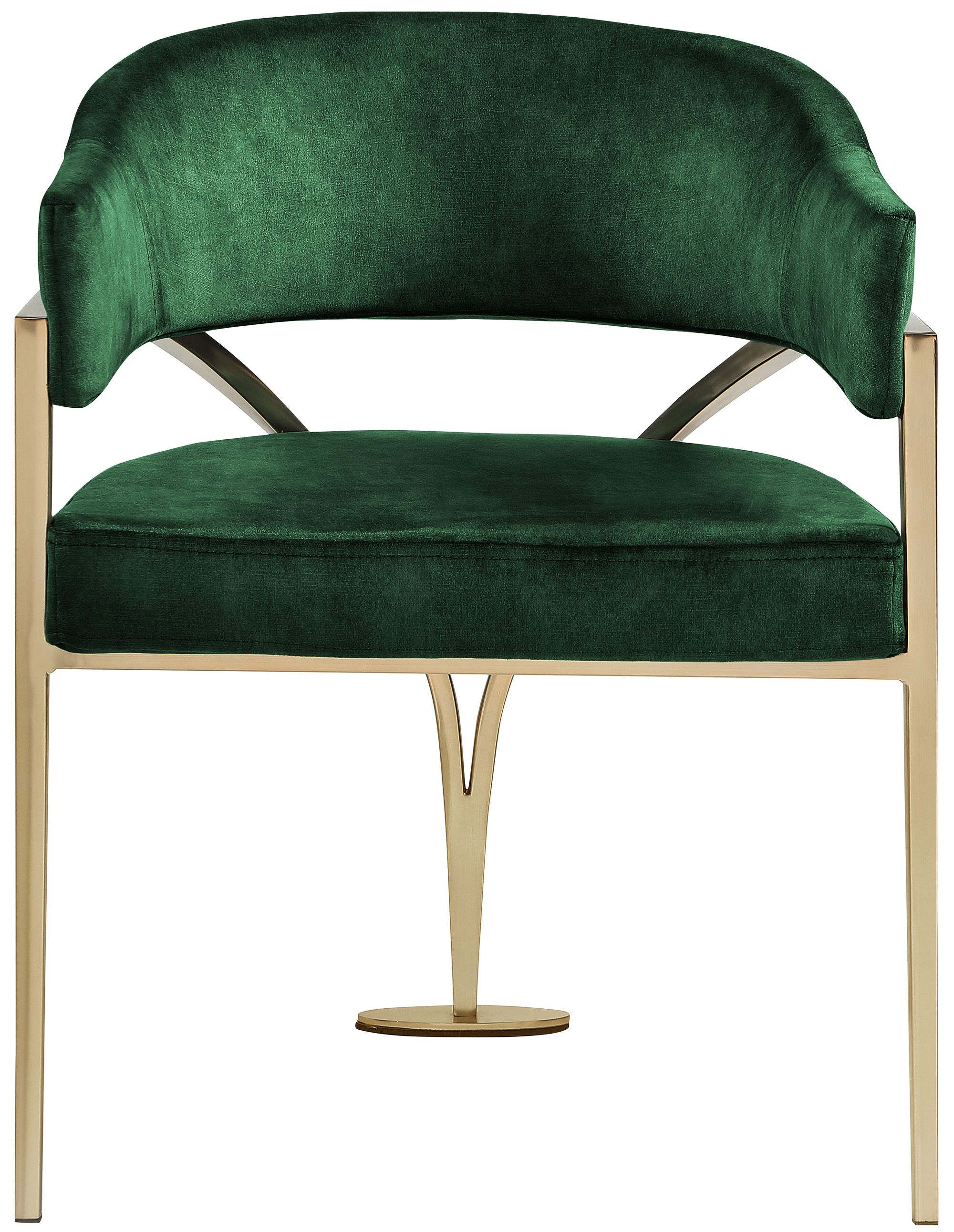 Madelyn Velvet Dining Chair with Brushed Brass Frame