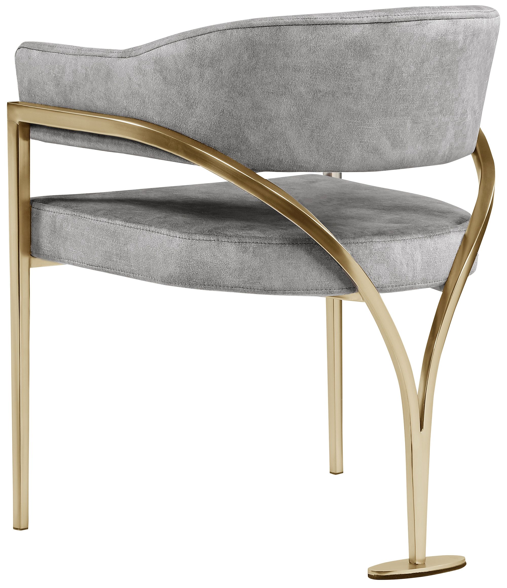 Madelyn Velvet Dining Chair with Brushed Brass Frame
