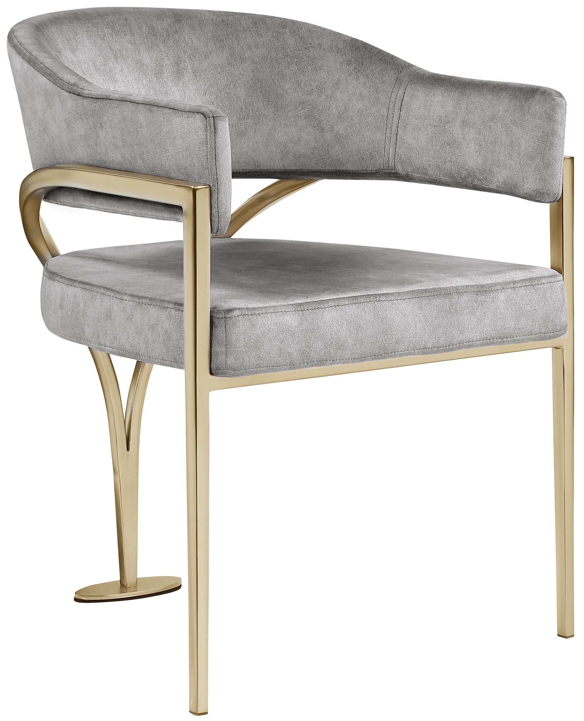 Madelyn Velvet Dining Chair with Brushed Brass Frame