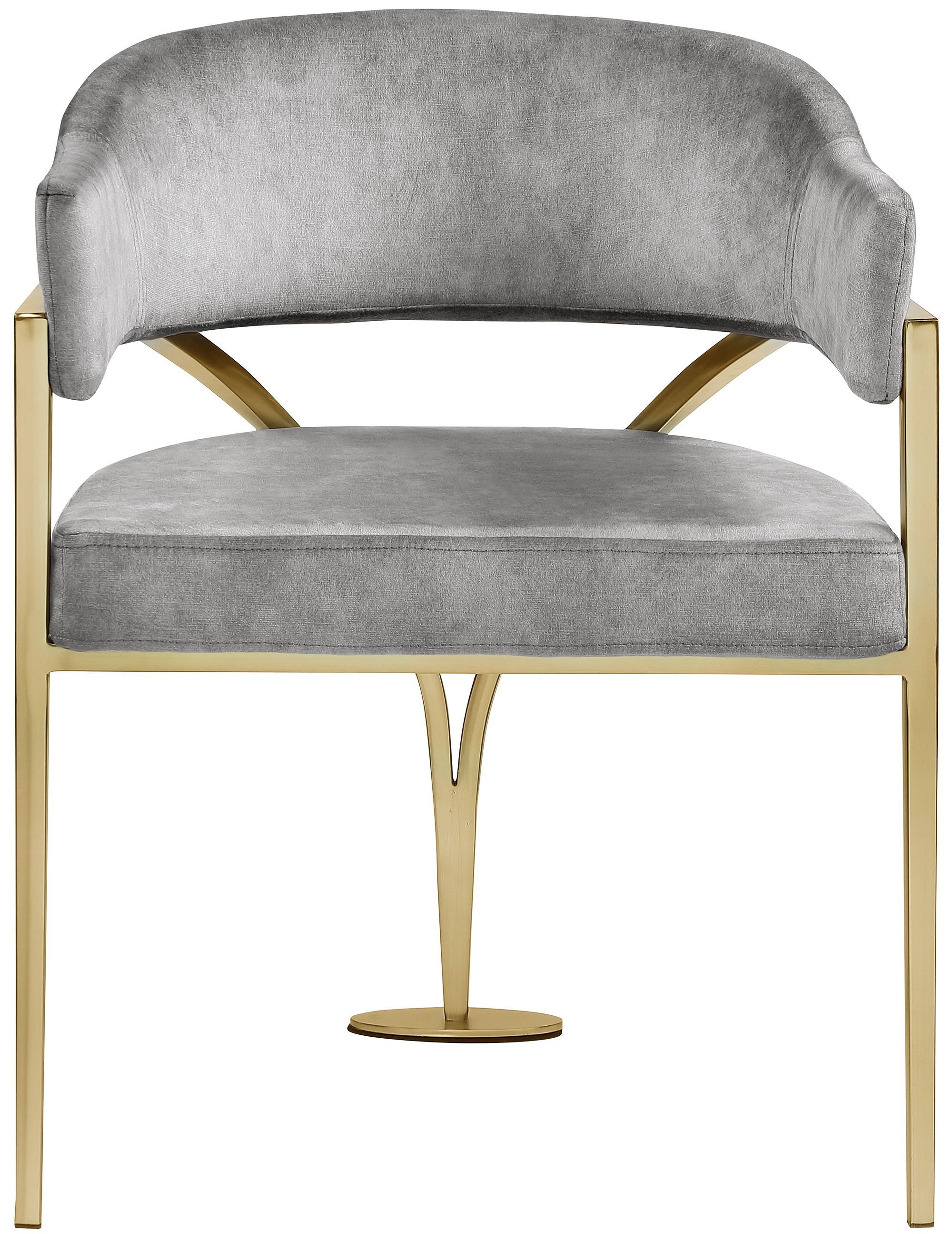 Madelyn Velvet Dining Chair with Brushed Brass Frame