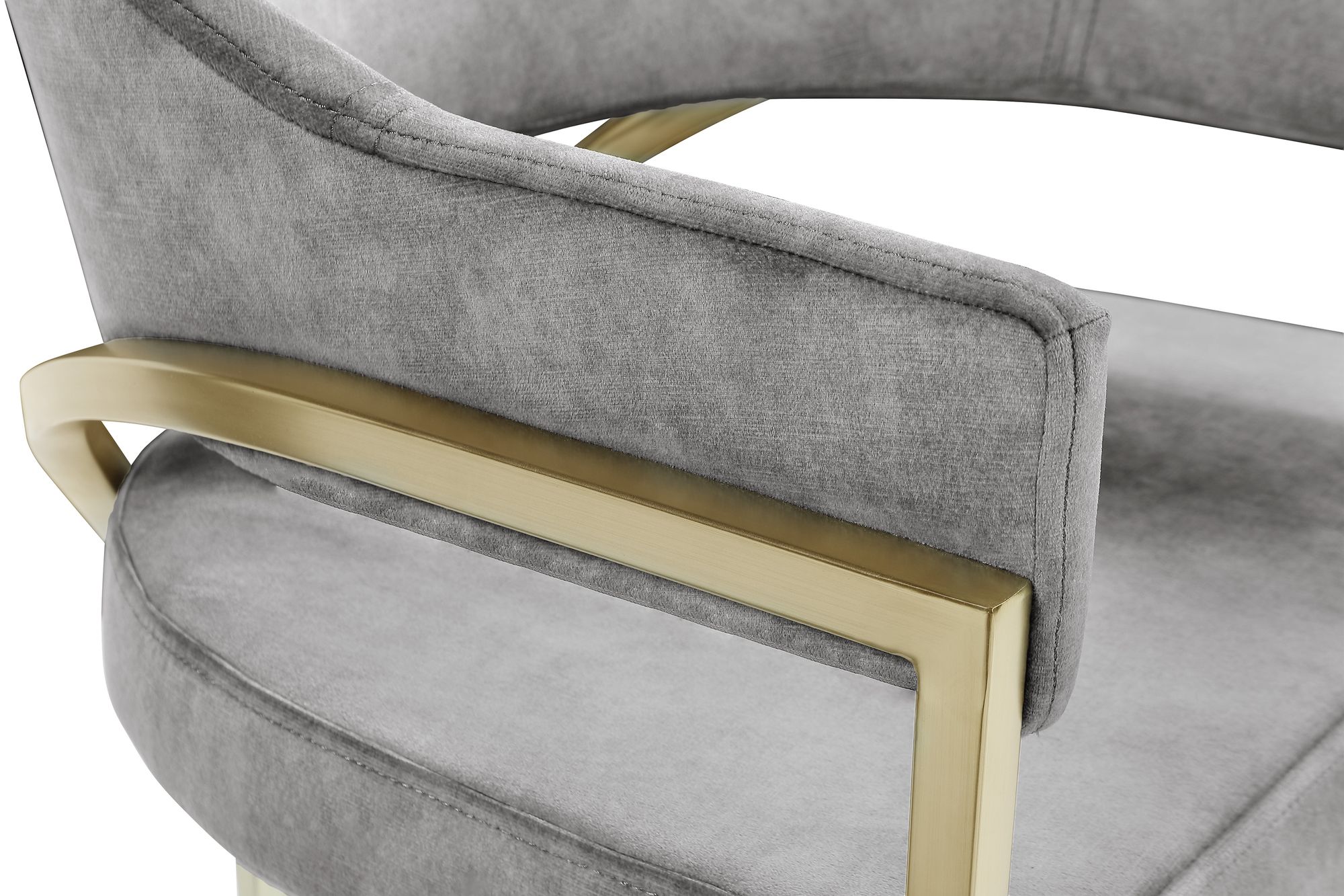 Madelyn Velvet Dining Chair with Brushed Brass Frame