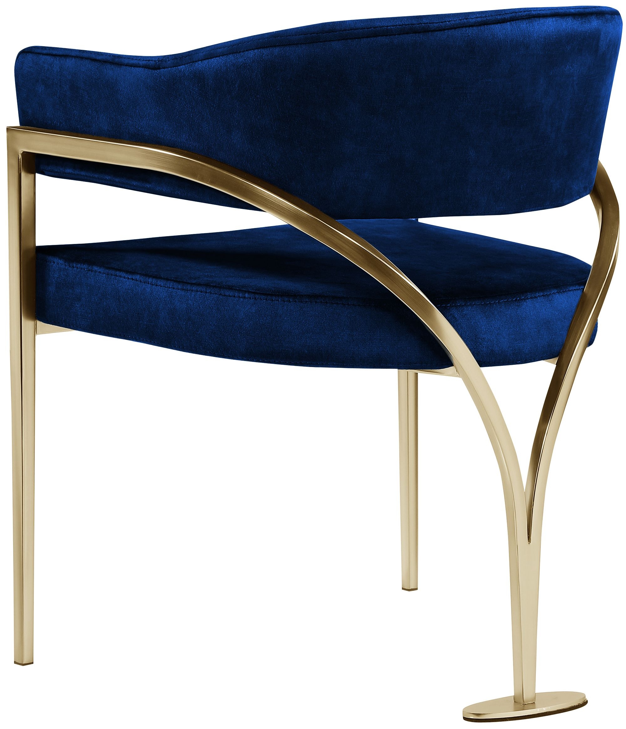 Madelyn Velvet Dining Chair with Brushed Brass Frame