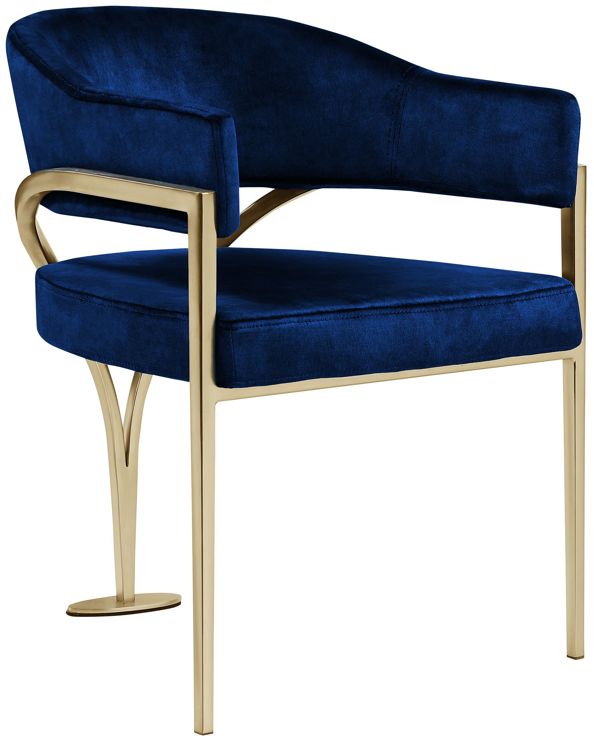 Madelyn Velvet Dining Chair with Brushed Brass Frame