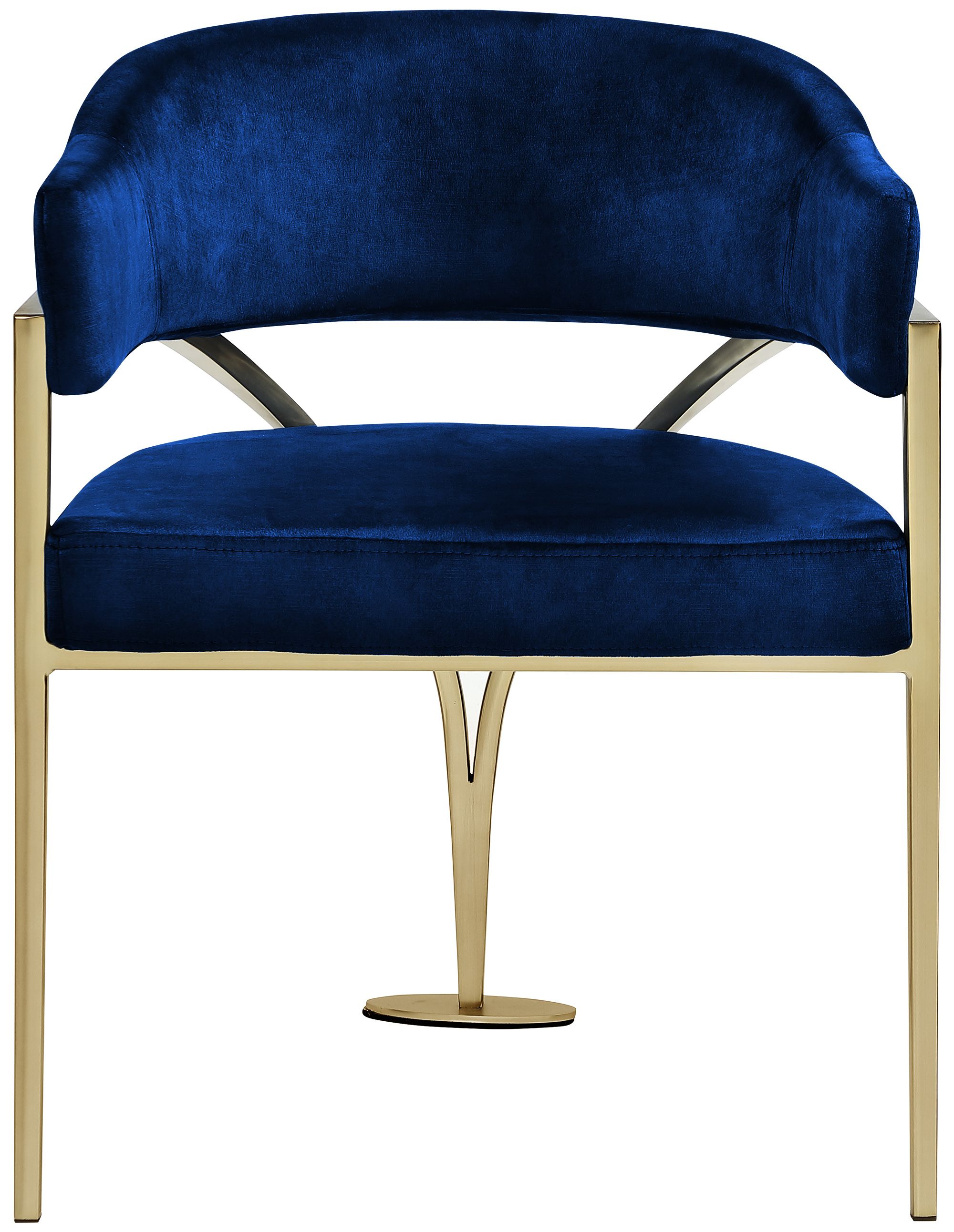 Madelyn Velvet Dining Chair with Brushed Brass Frame