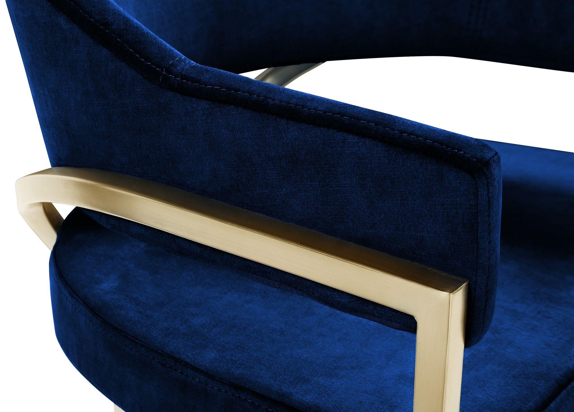 Madelyn Velvet Dining Chair with Brushed Brass Frame