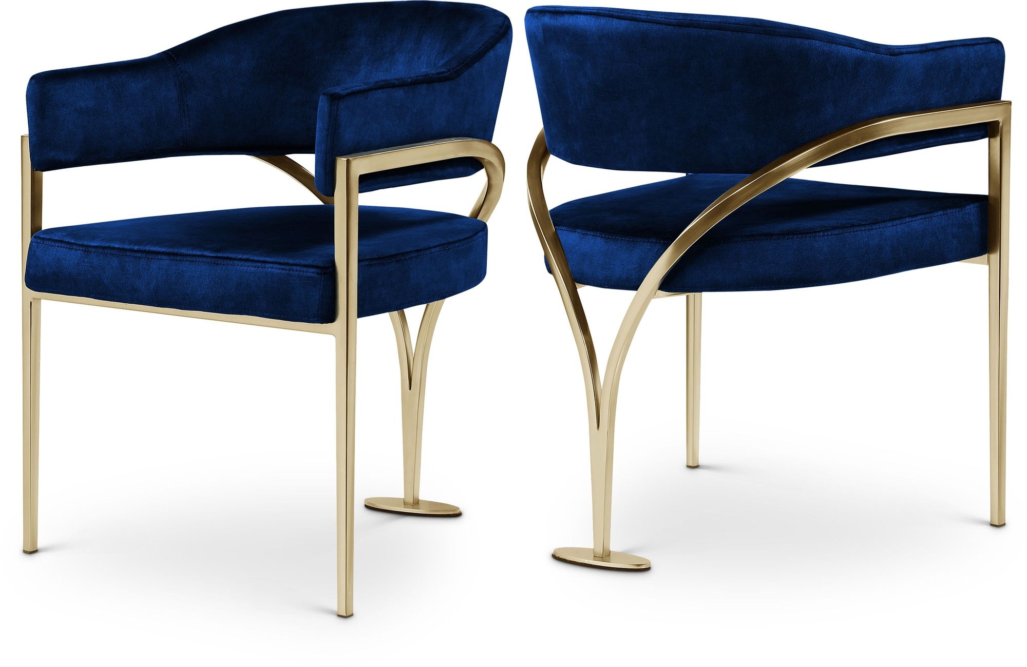 Madelyn Velvet Dining Chair with Brushed Brass Frame