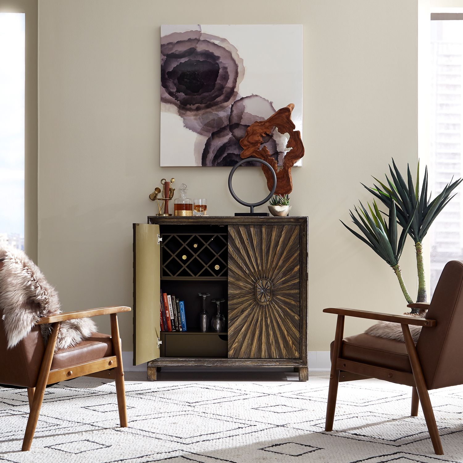 Chaucer 2-Door Wine Accent Cabinet