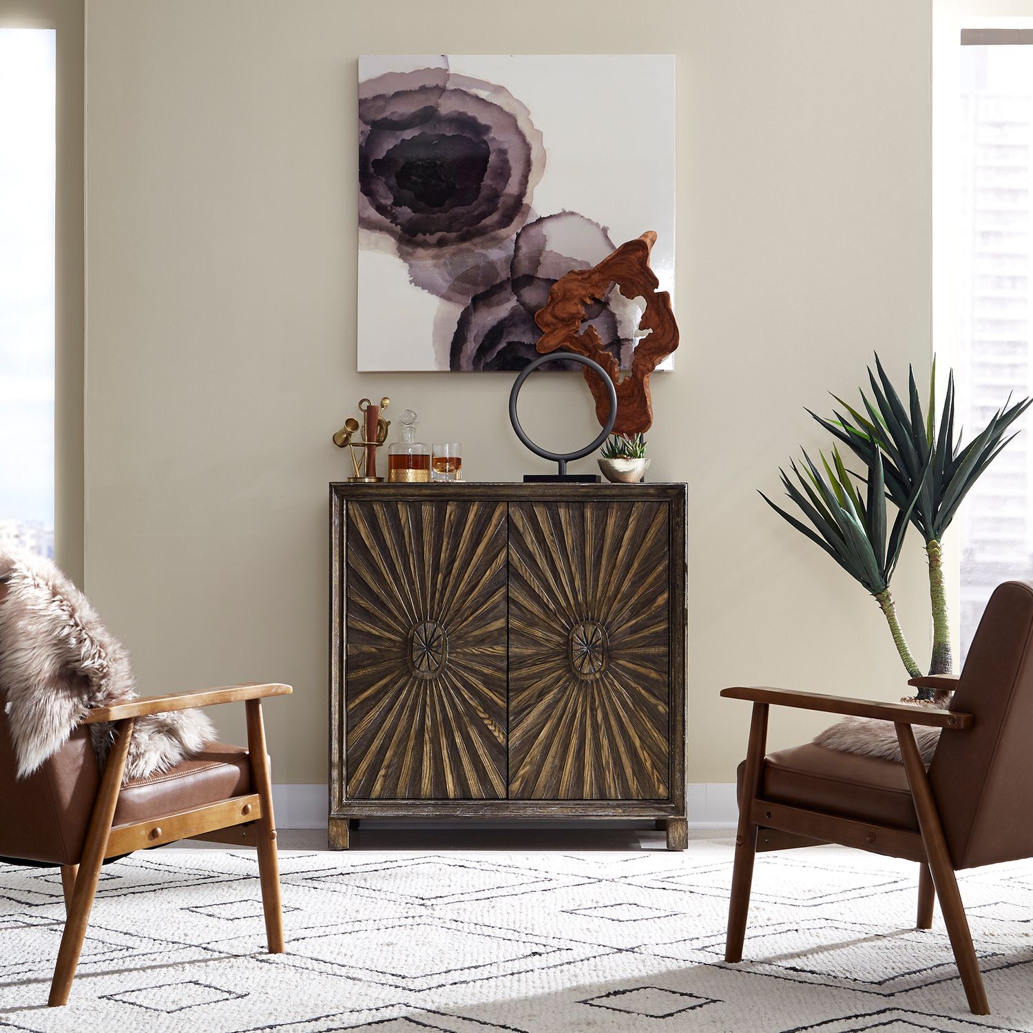 Chaucer 2-Door Wine Accent Cabinet