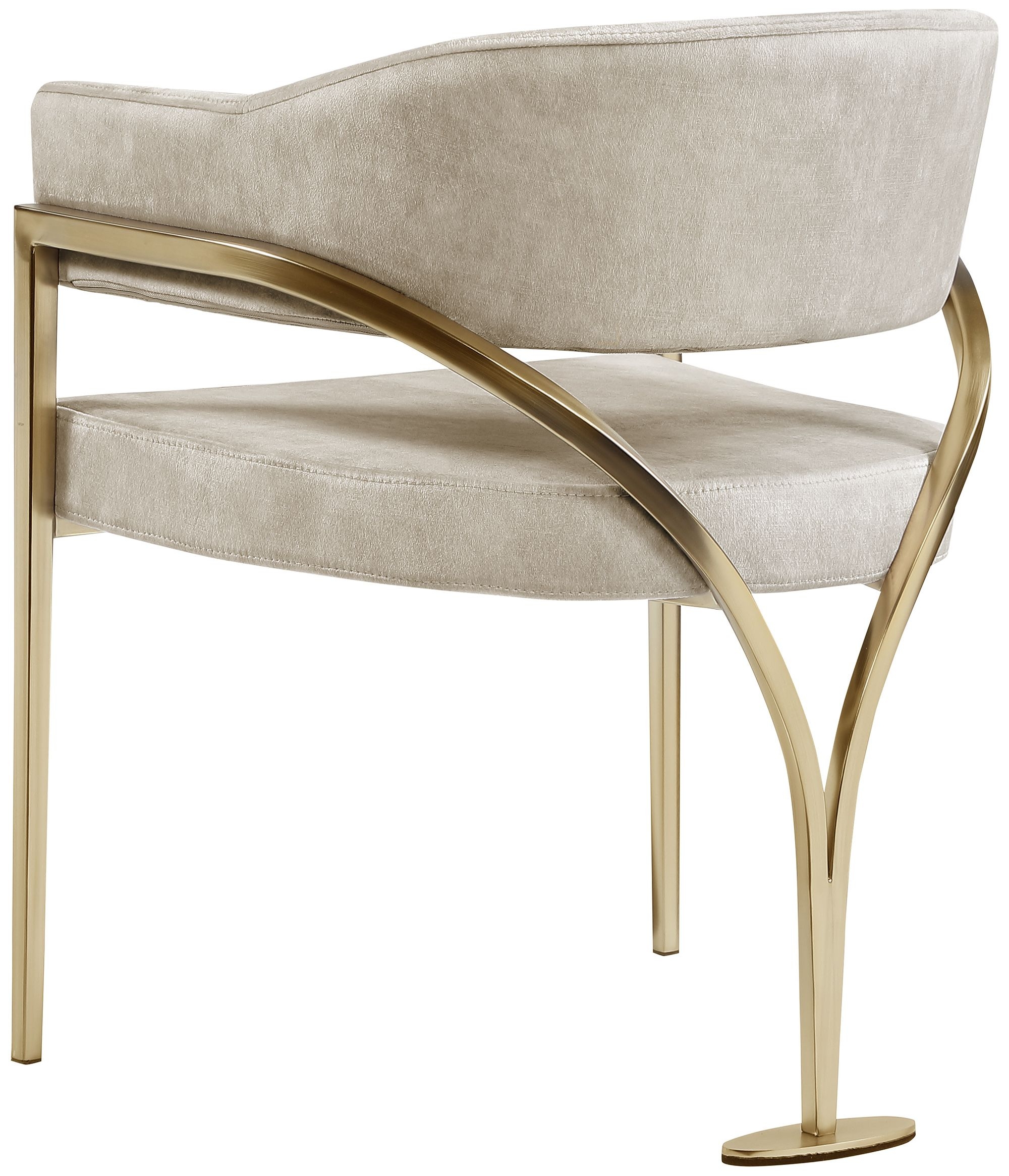 Madelyn Velvet Dining Chair with Brushed Brass Frame