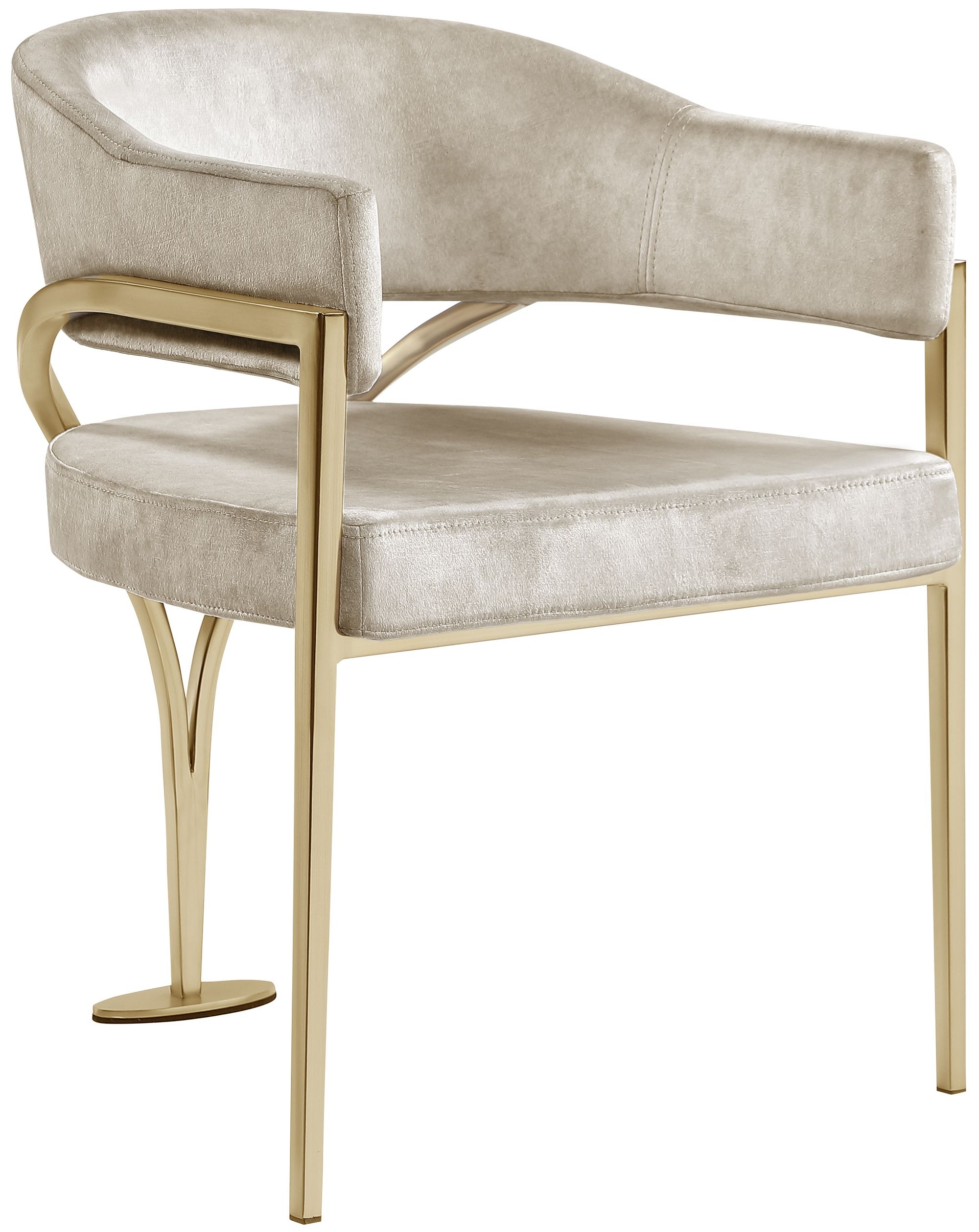 Madelyn Velvet Dining Chair with Brushed Brass Frame