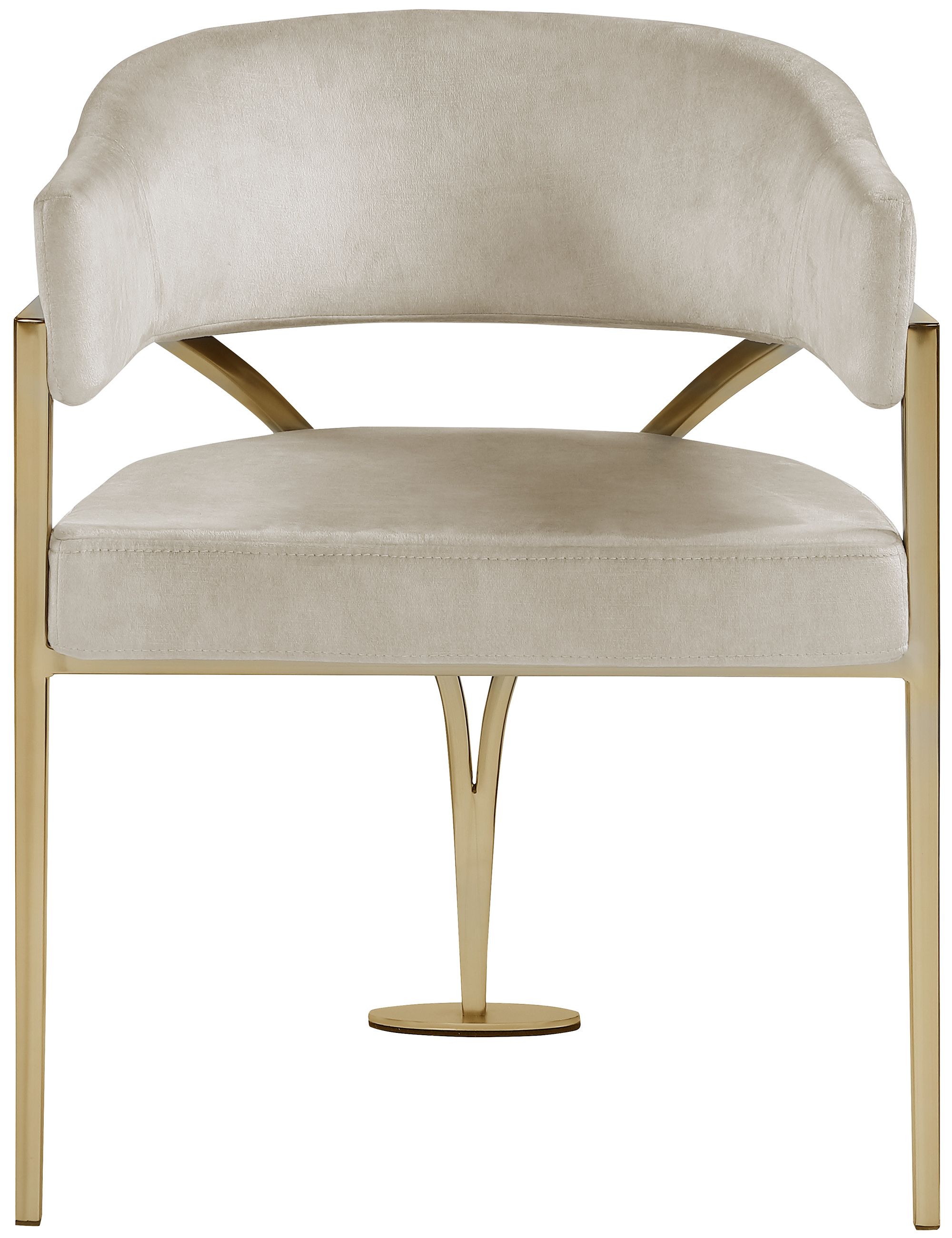 Madelyn Velvet Dining Chair with Brushed Brass Frame