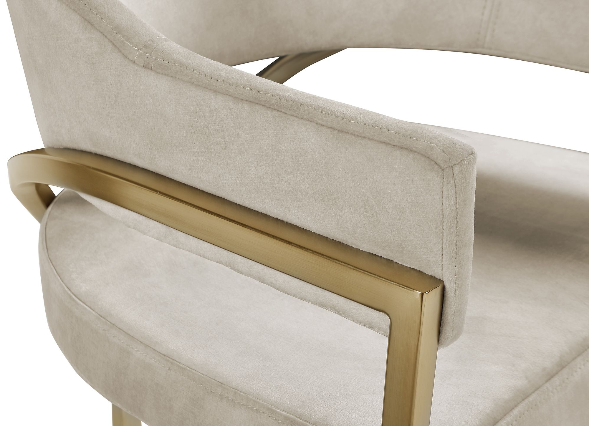 Madelyn Velvet Dining Chair with Brushed Brass Frame