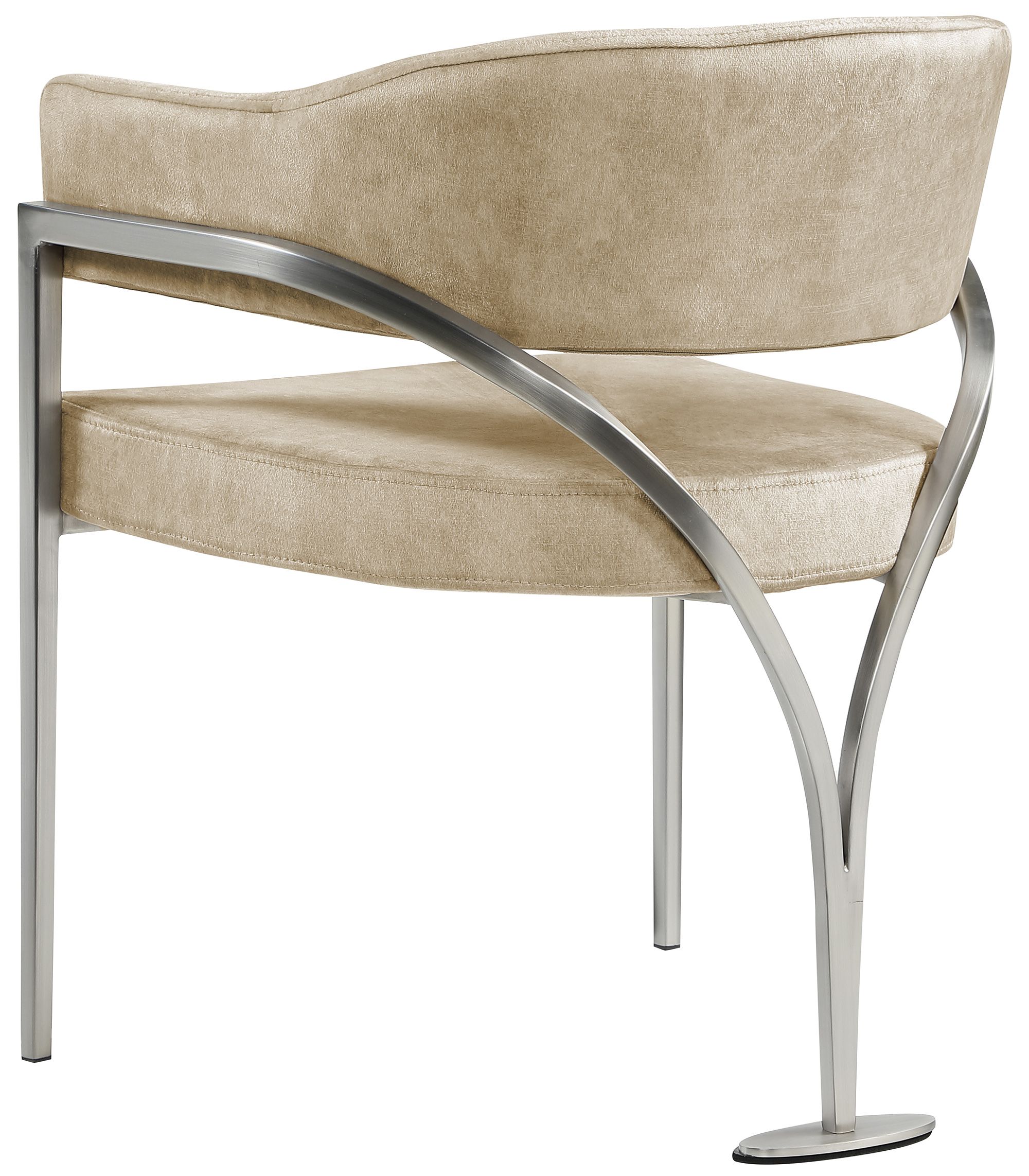 Madelyn Velvet Dining Chair with Brushed Chrome Metal Frame