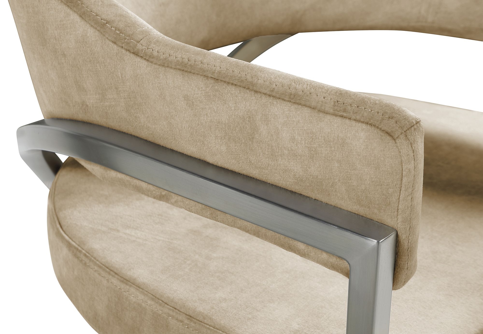 Madelyn Velvet Dining Chair with Brushed Chrome Metal Frame
