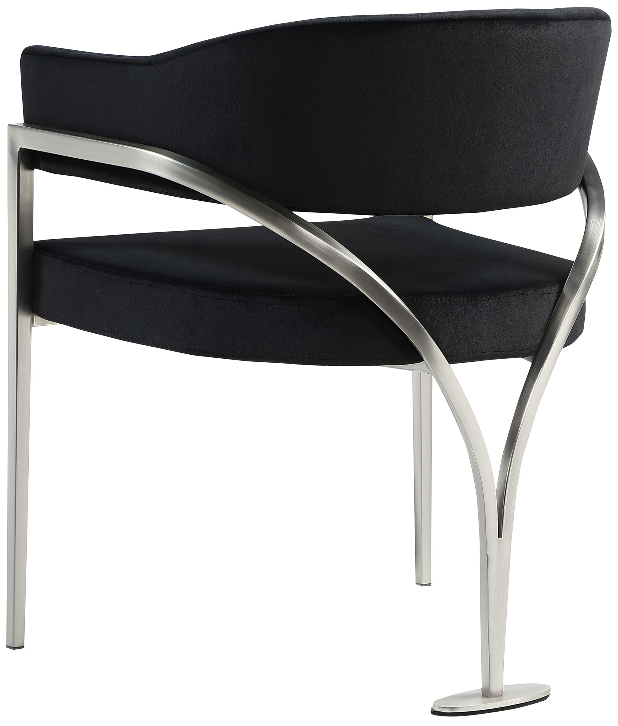 Madelyn Velvet Dining Chair with Brushed Chrome Metal Frame