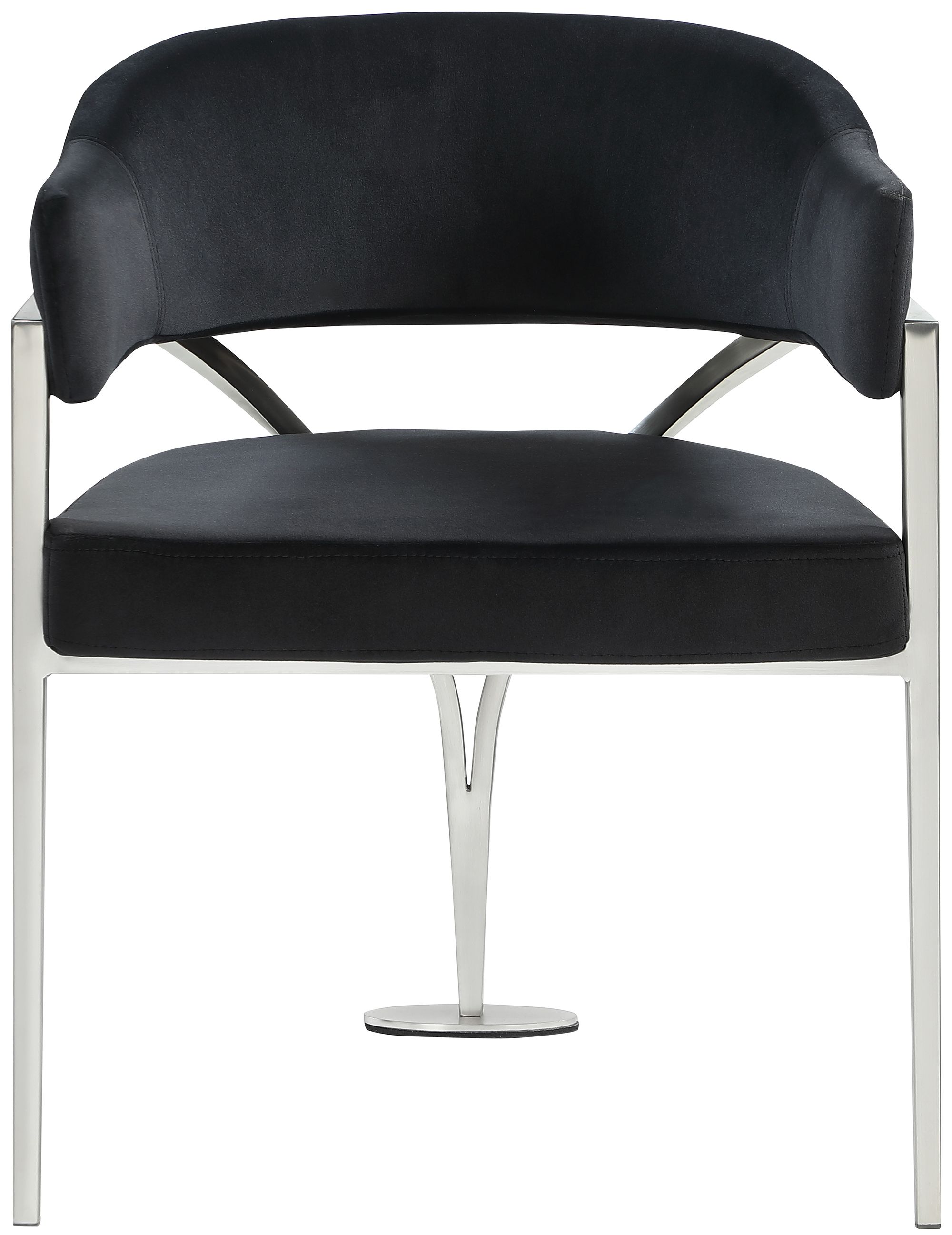 Madelyn Velvet Dining Chair with Brushed Chrome Metal Frame