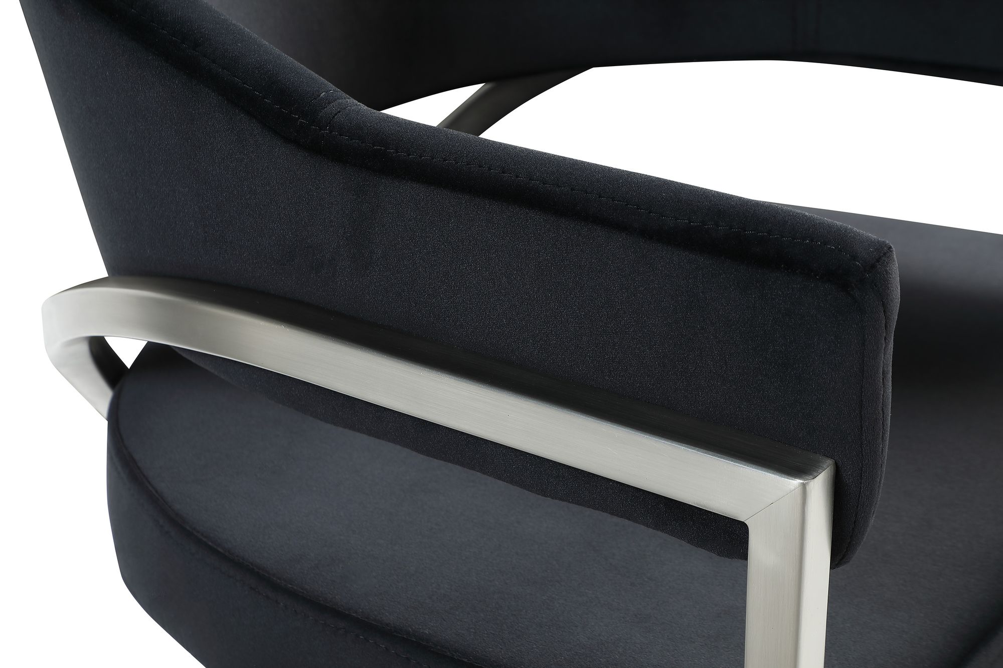 Madelyn Velvet Dining Chair with Brushed Chrome Metal Frame