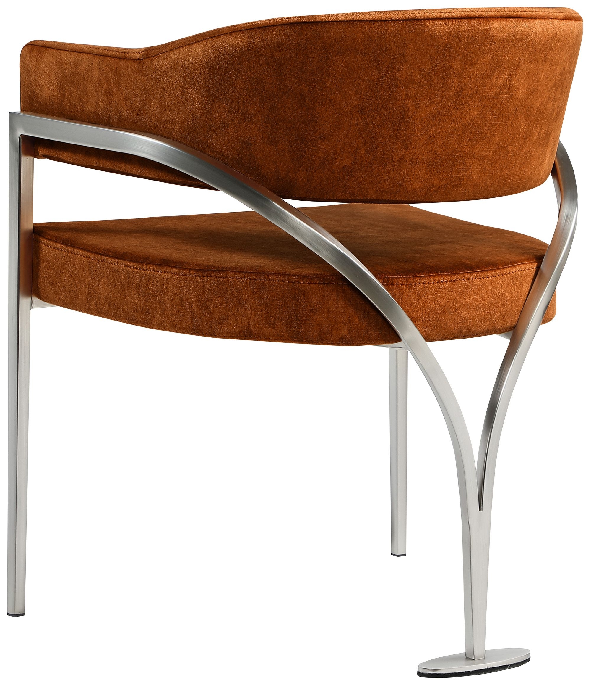 Madelyn Velvet Dining Chair with Brushed Chrome Metal Frame
