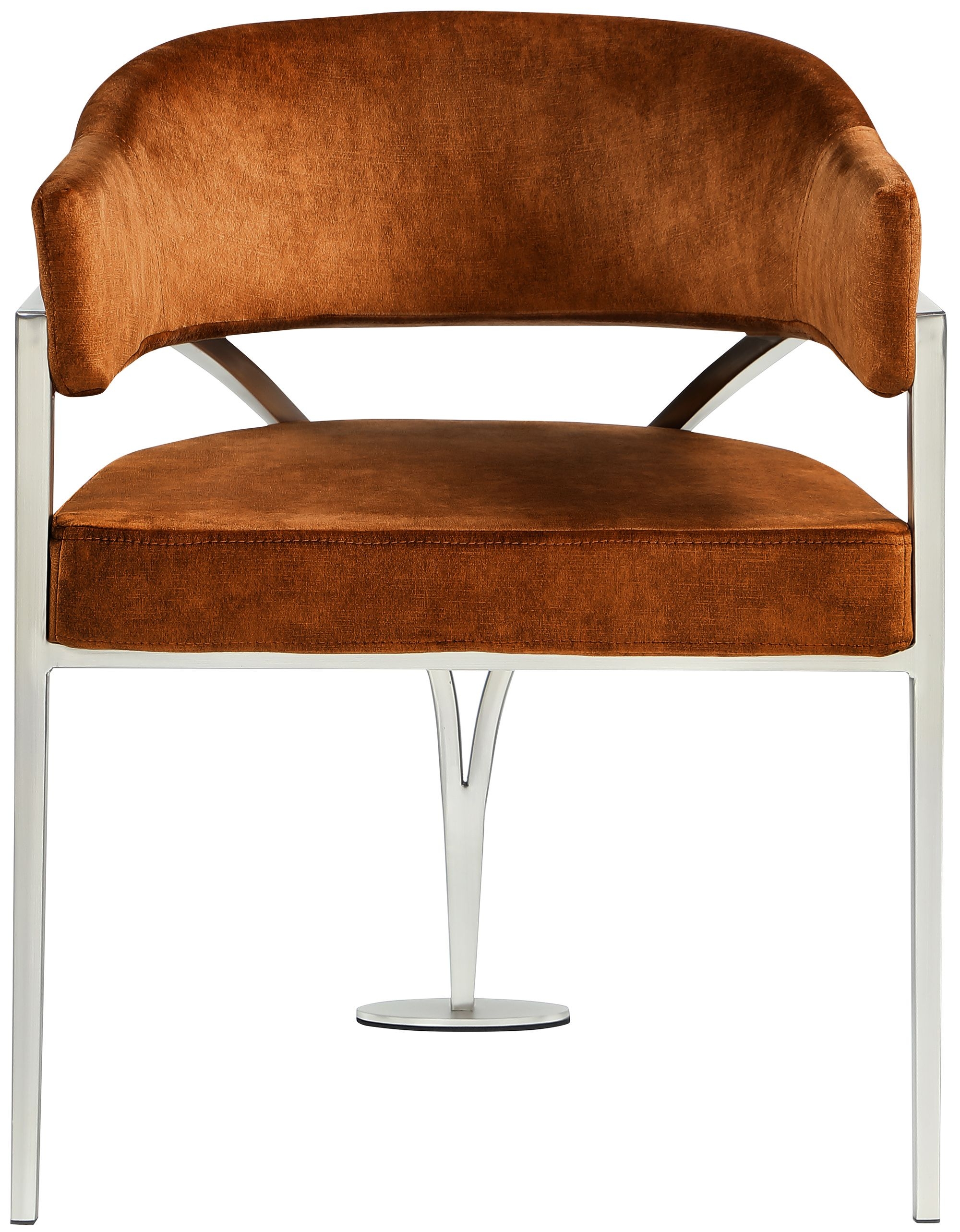 Madelyn Velvet Dining Chair with Brushed Chrome Metal Frame