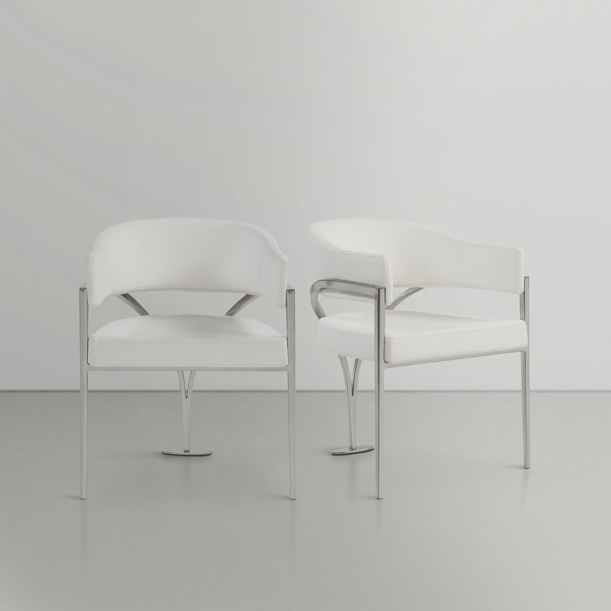 Madelyn Velvet Dining Chair with Brushed Chrome Metal Frame
