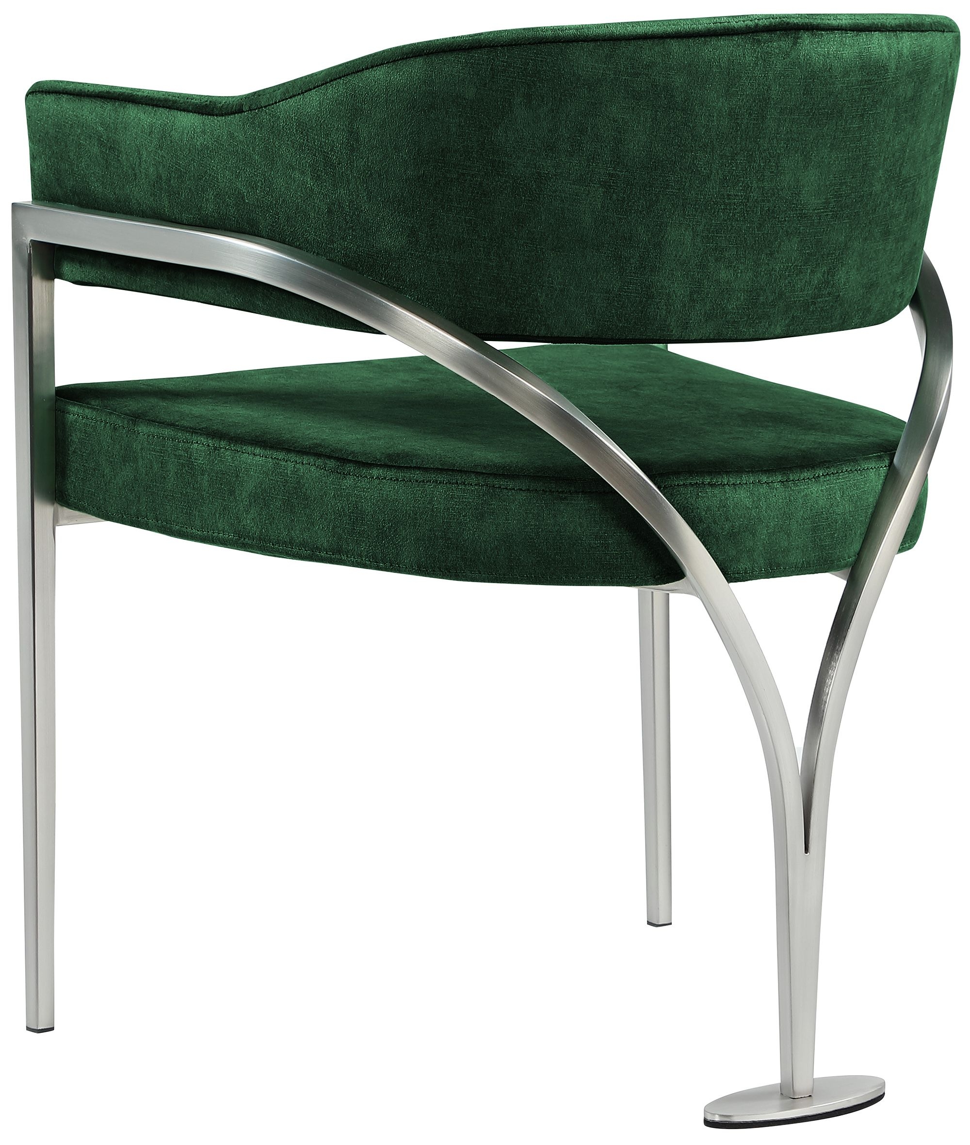 Madelyn Velvet Dining Chair with Brushed Chrome Metal Frame