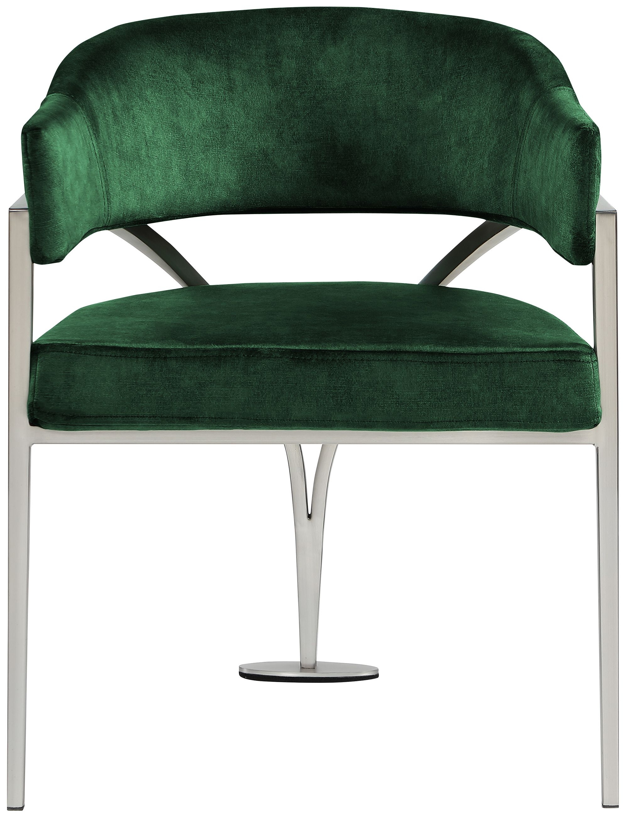 Madelyn Velvet Dining Chair with Brushed Chrome Metal Frame
