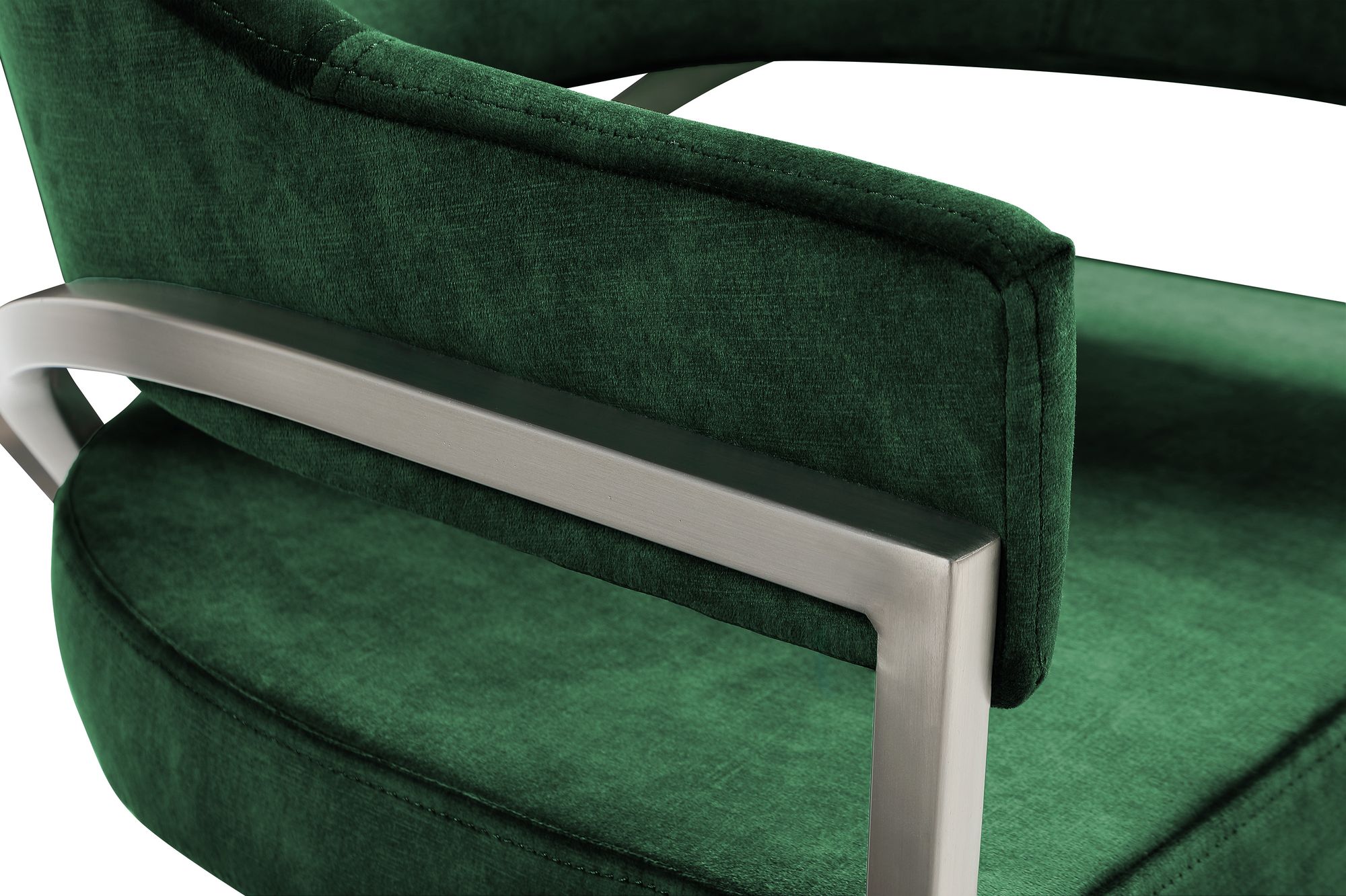 Madelyn Velvet Dining Chair with Brushed Chrome Metal Frame
