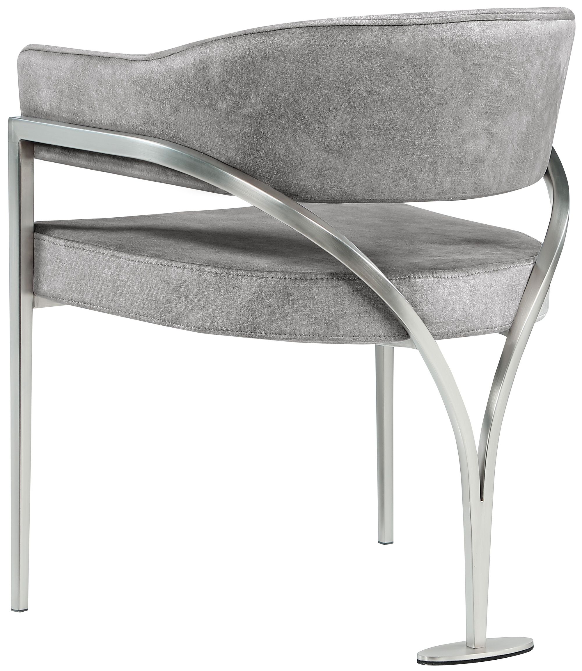 Madelyn Velvet Dining Chair with Brushed Chrome Metal Frame
