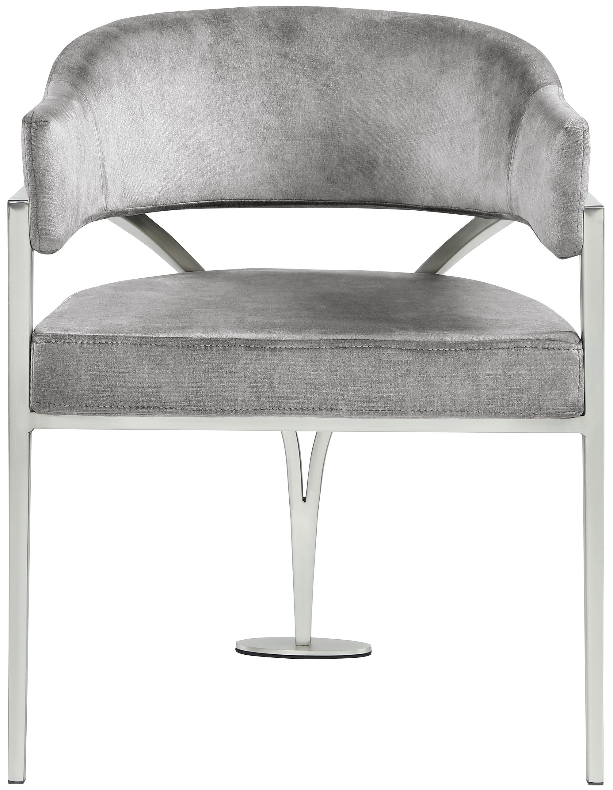 Madelyn Velvet Dining Chair with Brushed Chrome Metal Frame