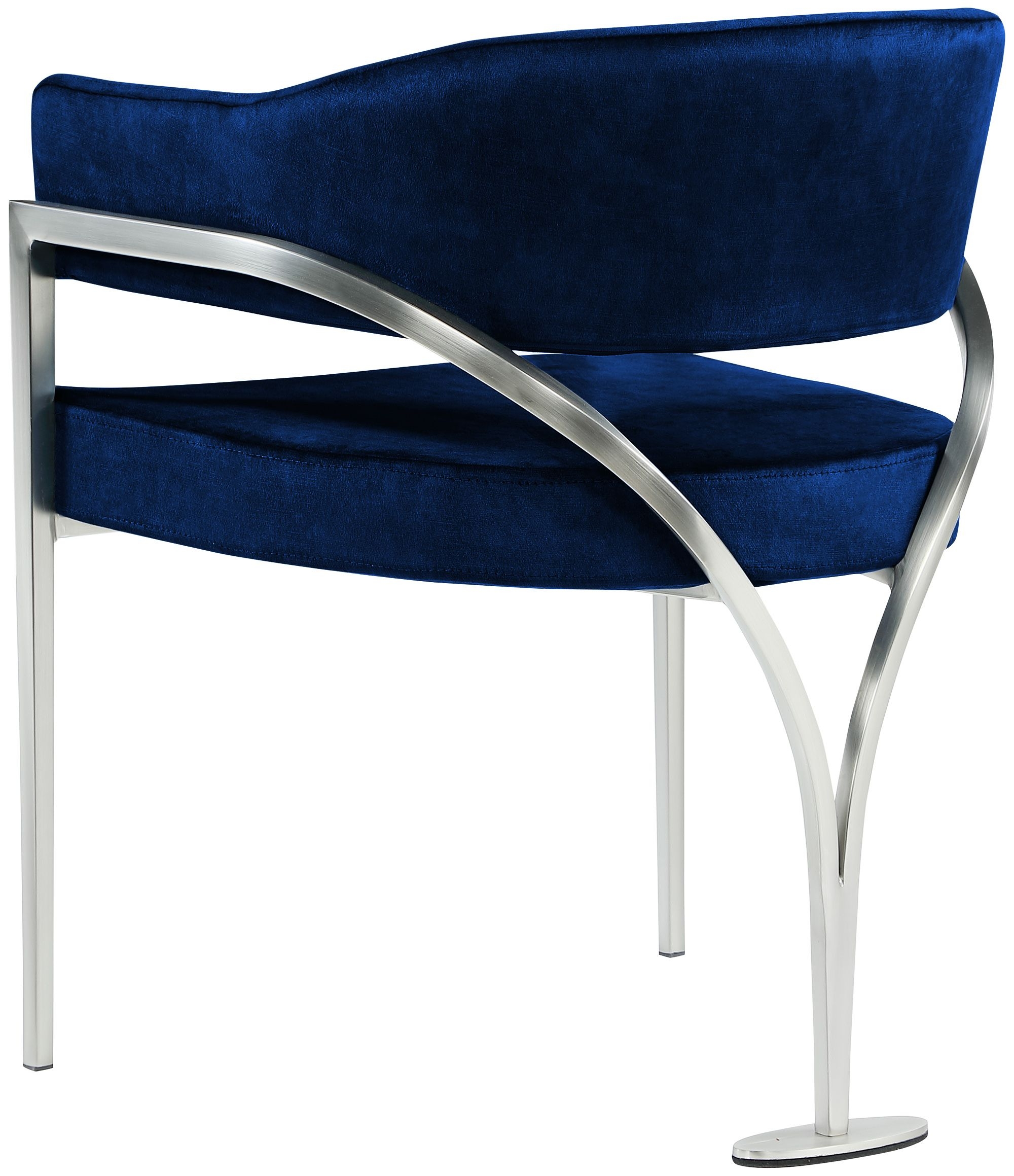 Madelyn Velvet Dining Chair with Brushed Chrome Metal Frame
