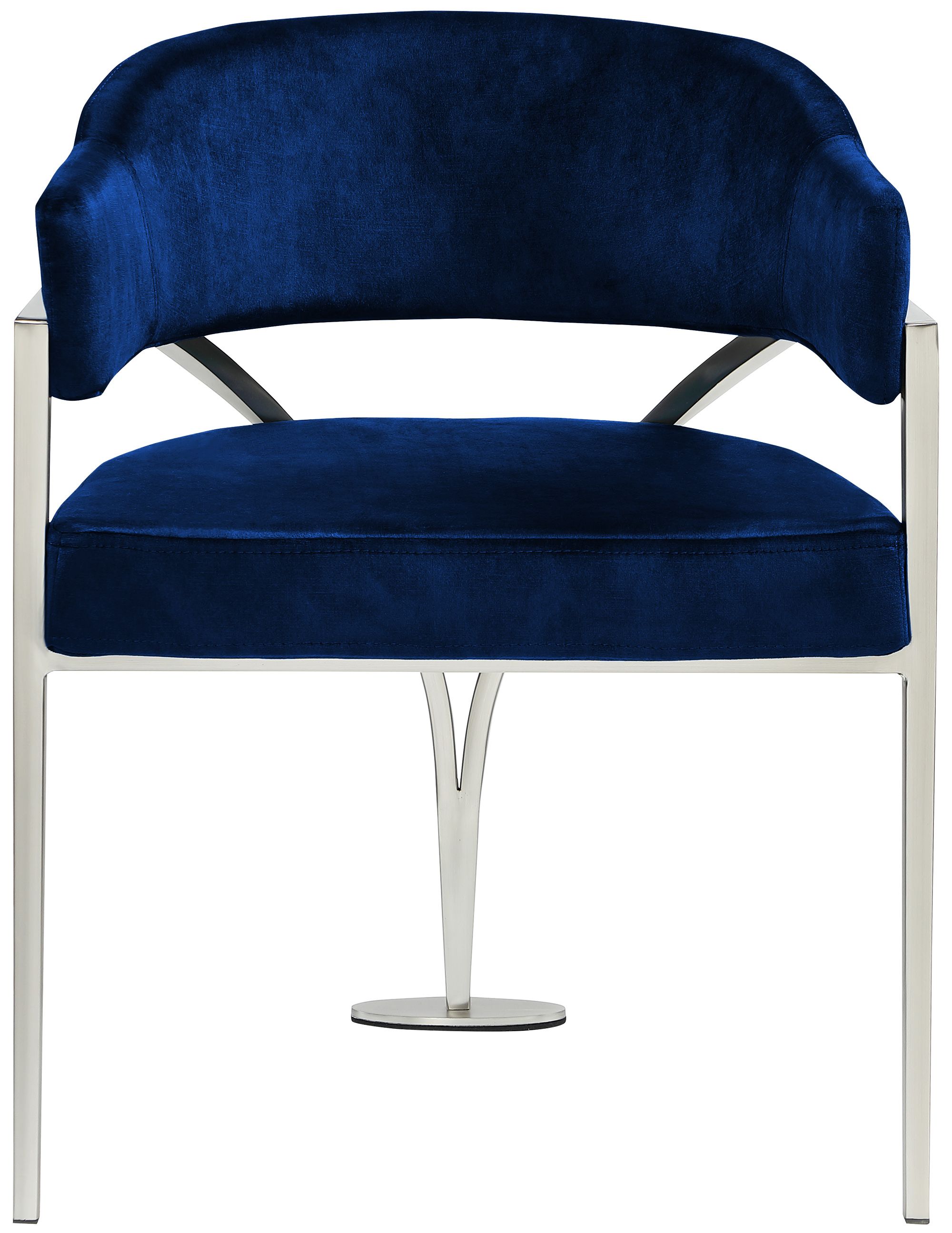 Madelyn Velvet Dining Chair with Brushed Chrome Metal Frame