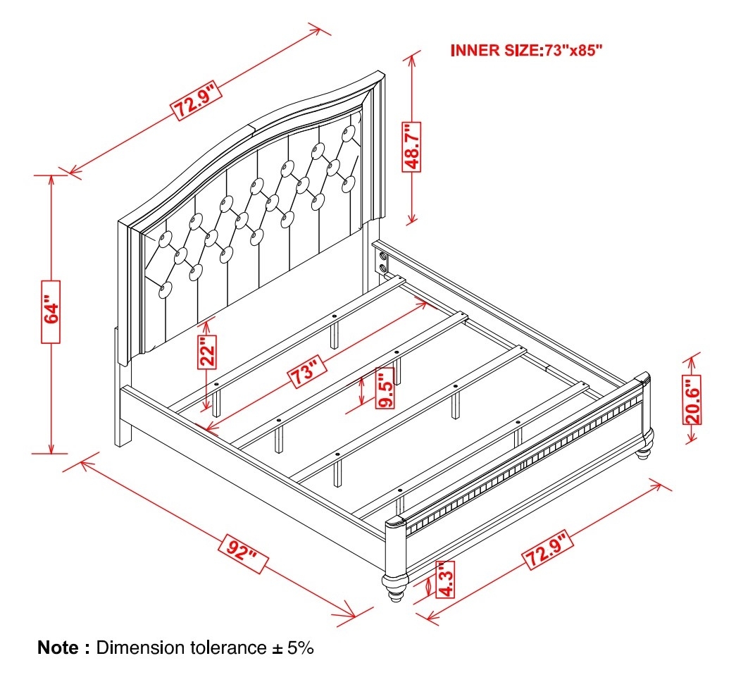 Bling Game Wood Panel Bed, California King Size
