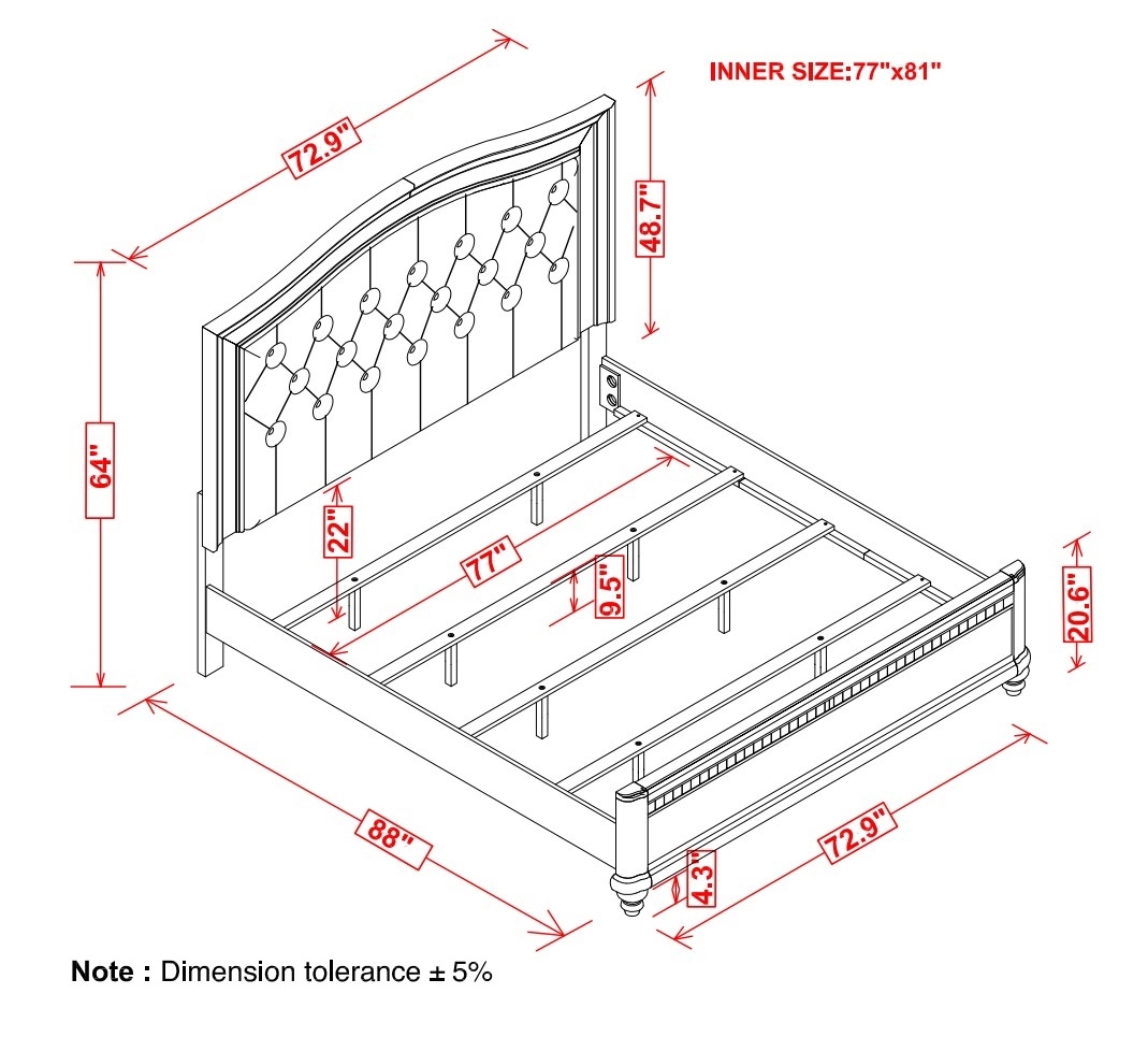 Bling Game Wood Panel Bed, Eastern King Size