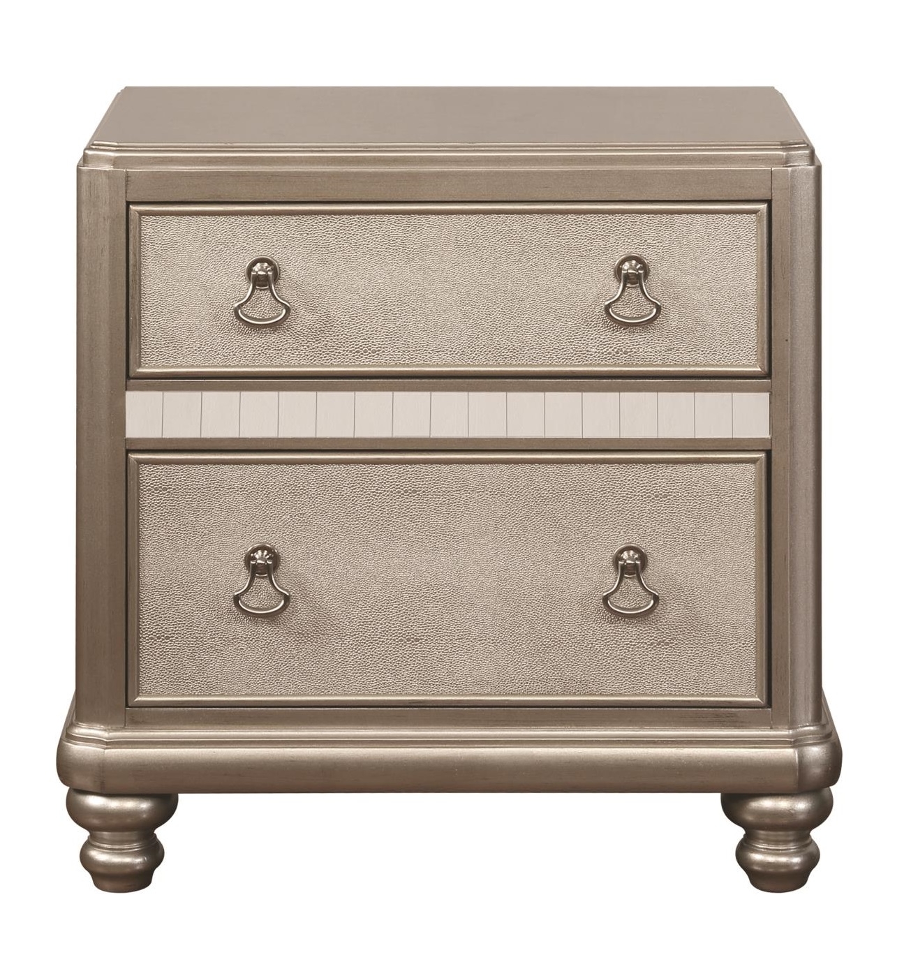 Bling Game Wood Nightstand w/2 Drawers & Dual USB