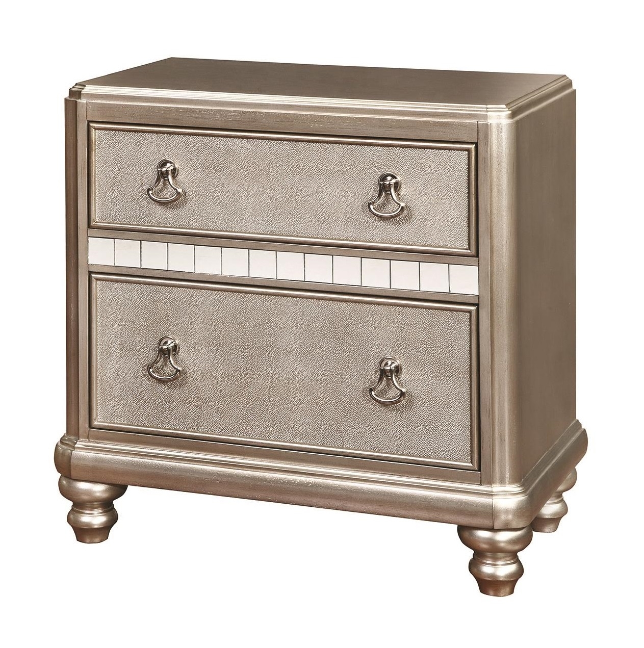 Bling Game Wood Nightstand w/2 Drawers & Dual USB