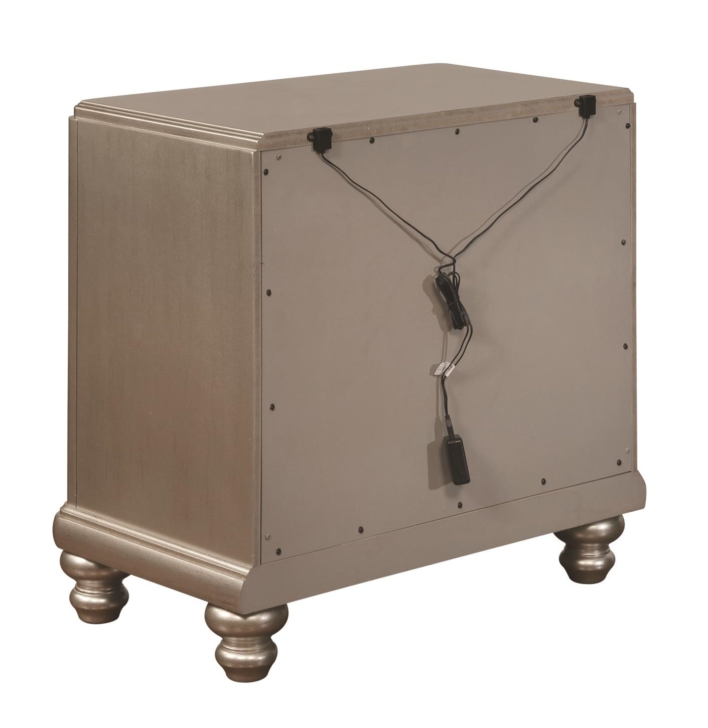 Bling Game Wood Nightstand w/2 Drawers & Dual USB
