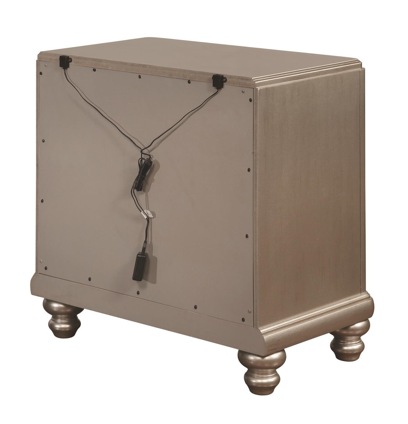 Bling Game Wood Nightstand w/2 Drawers & Dual USB