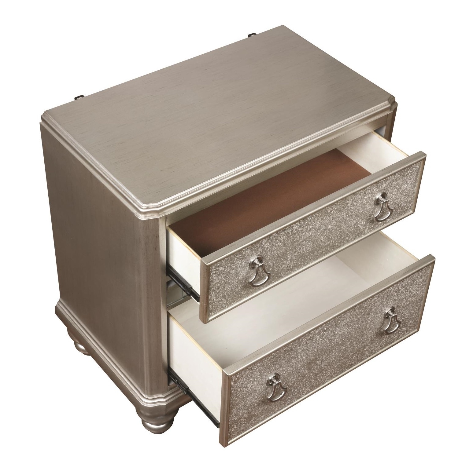 Bling Game Wood Nightstand w/2 Drawers & Dual USB