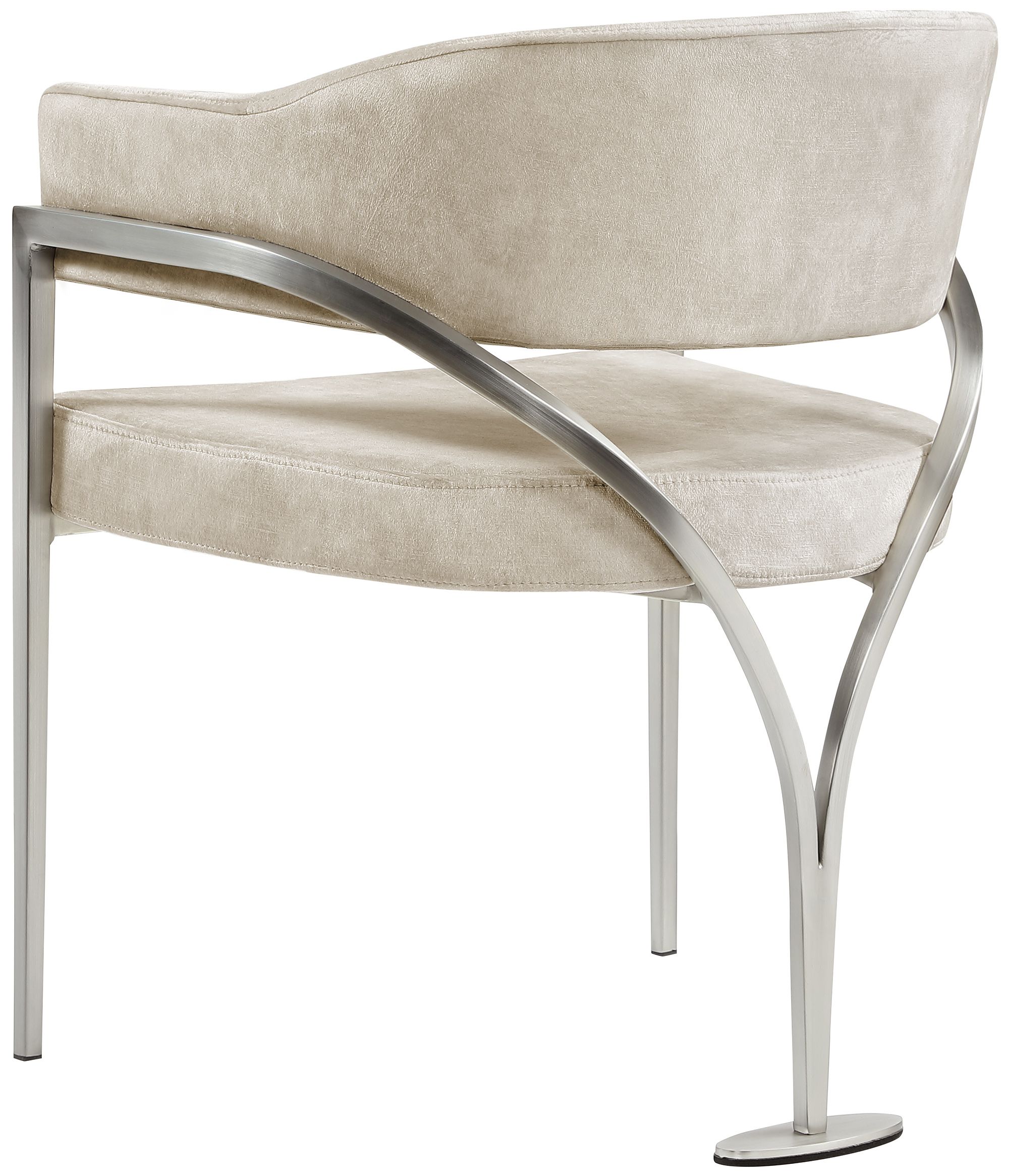 Madelyn Velvet Dining Chair with Brushed Chrome Metal Frame