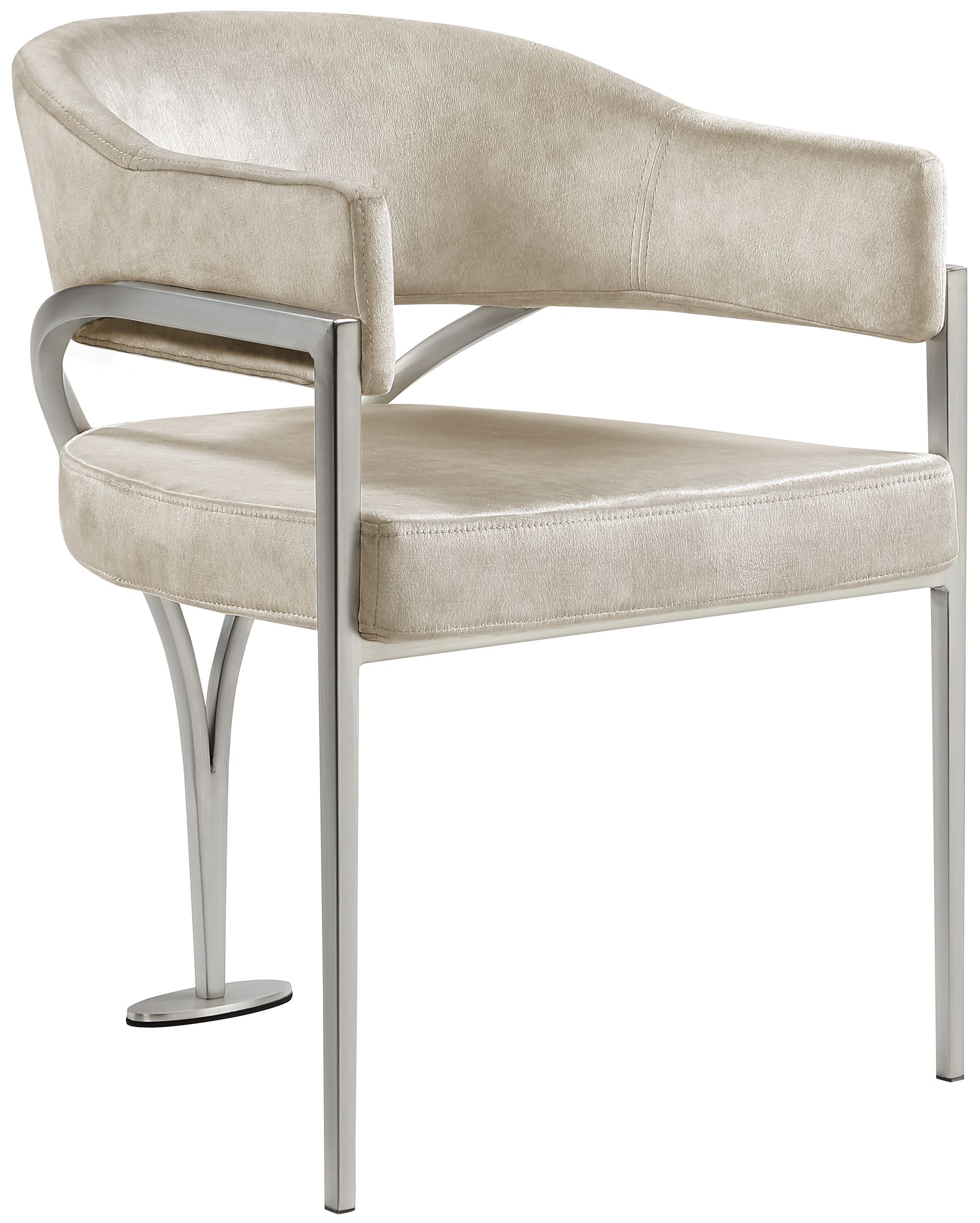 Madelyn Velvet Dining Chair with Brushed Chrome Metal Frame
