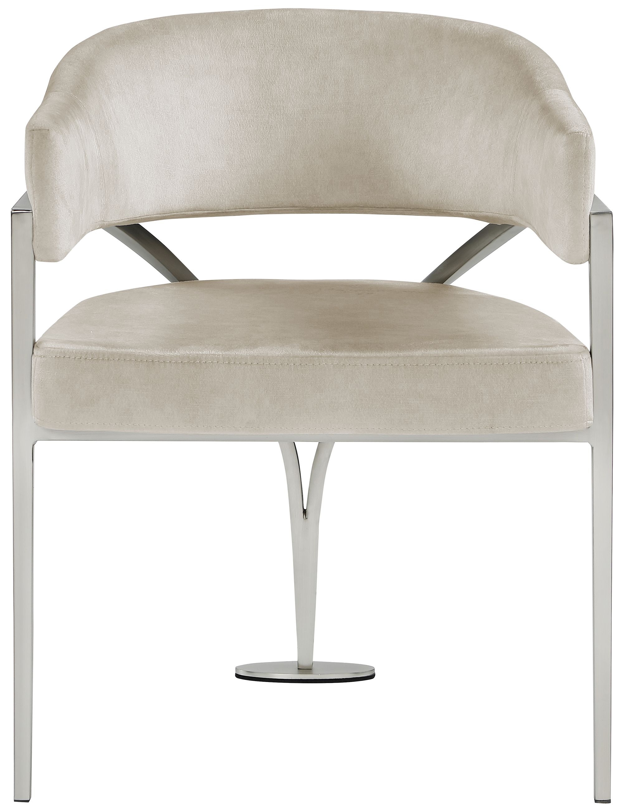 Madelyn Velvet Dining Chair with Brushed Chrome Metal Frame