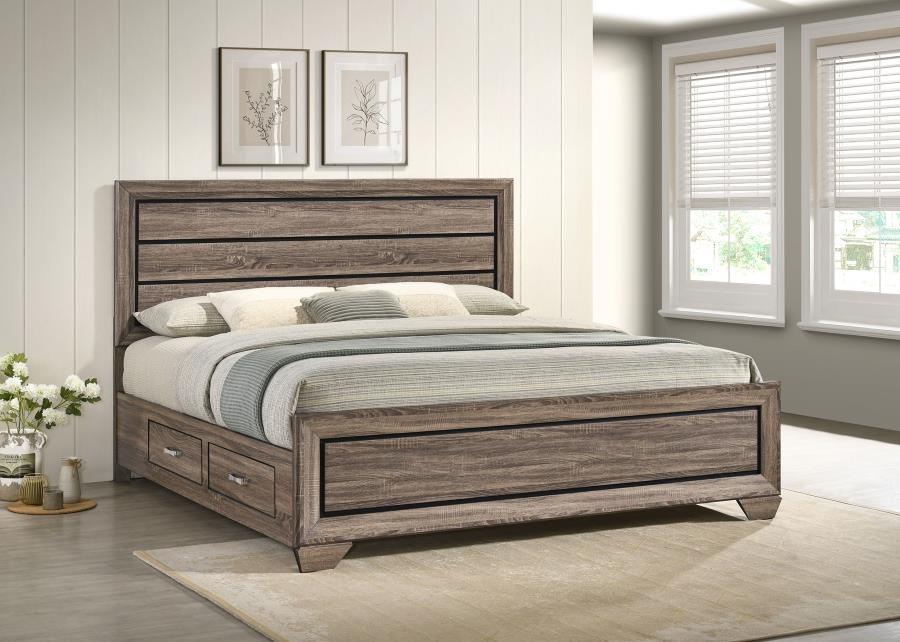 Kauffman Wood Storage Bed, Eastern King Size