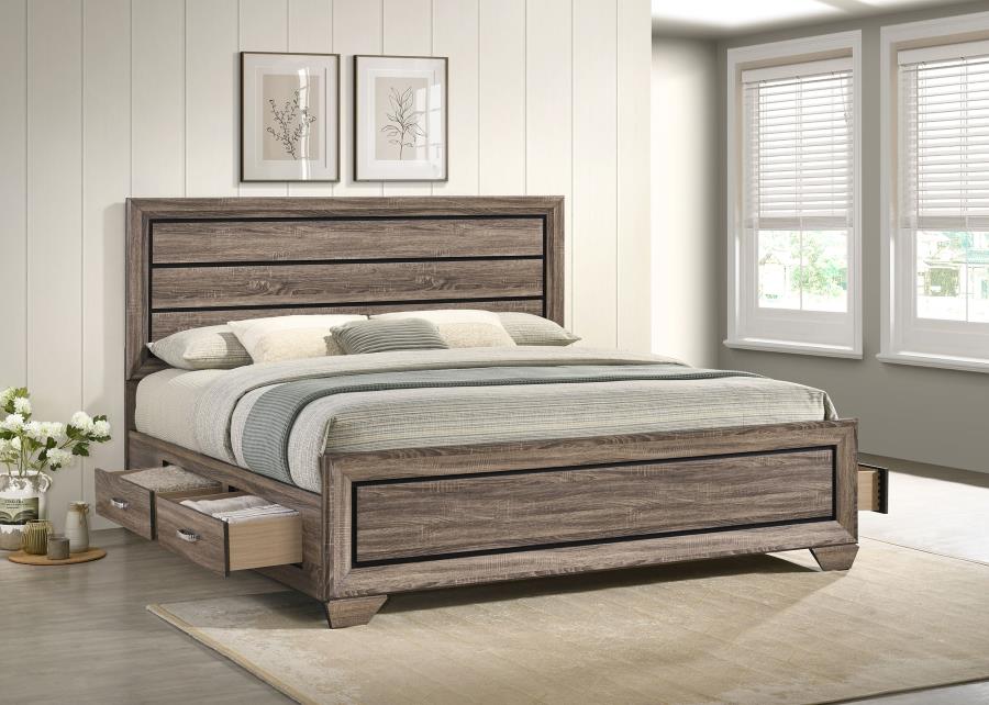 Kauffman Wood Storage Bed, Eastern King Size