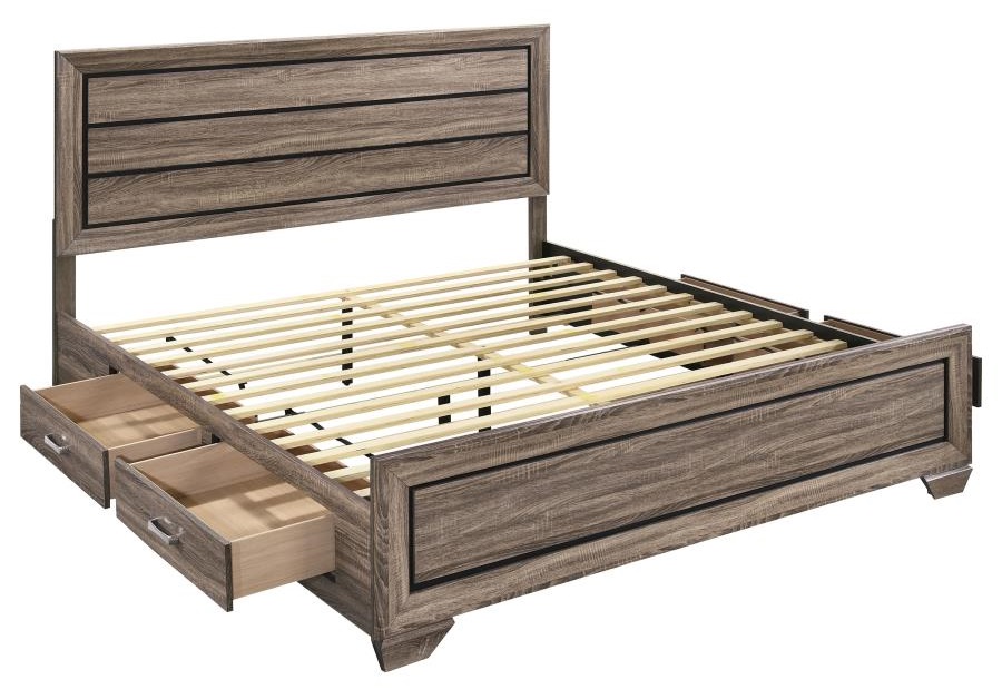 Kauffman Wood Storage Bed, Eastern King Size
