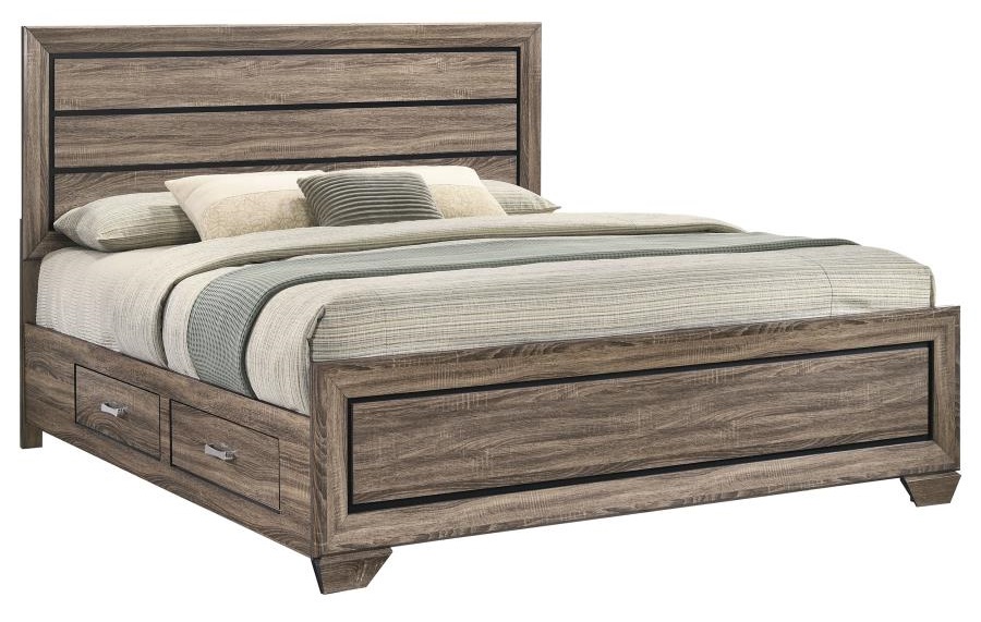 Kauffman Wood Storage Bed, Eastern King Size