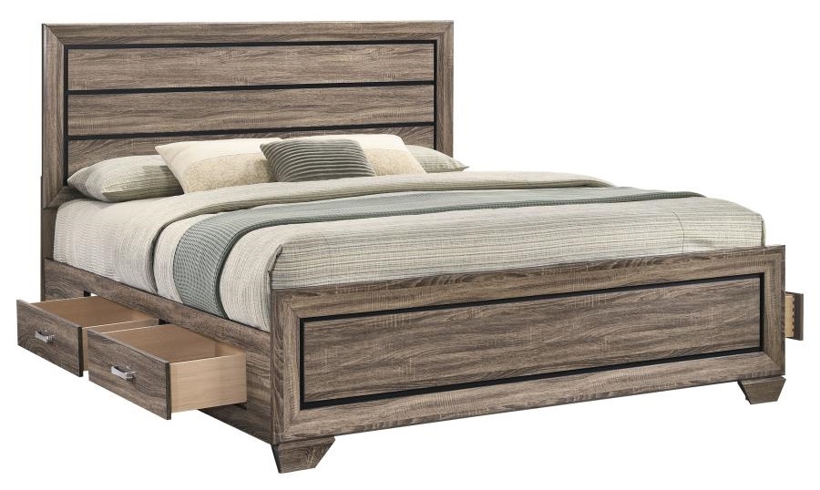 Kauffman Wood Storage Bed, Eastern King Size