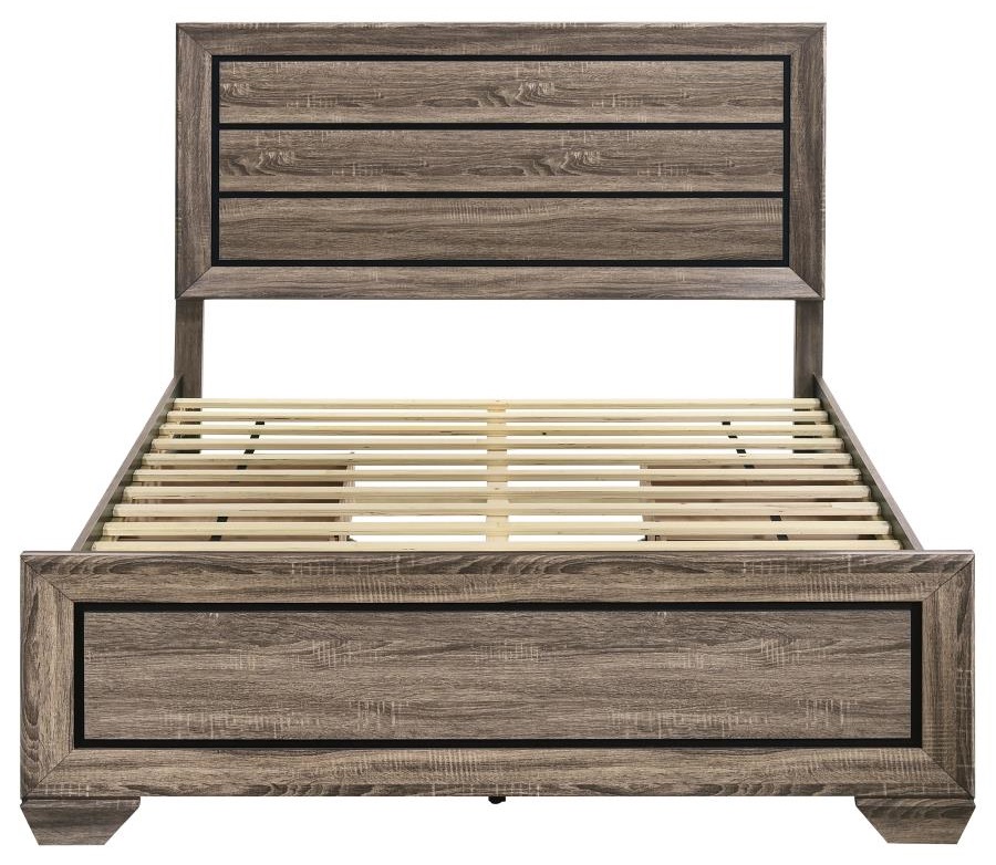  Kauffman Transitional Wood Queen Size Storage Panel Bed 