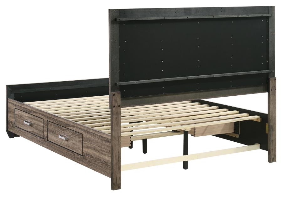 Kauffman Wood Storage Bed, Queen Size