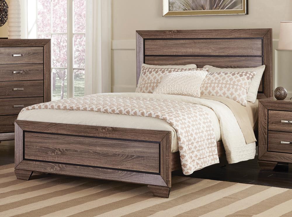 Kauffman Wood Panel Bed, California King Size